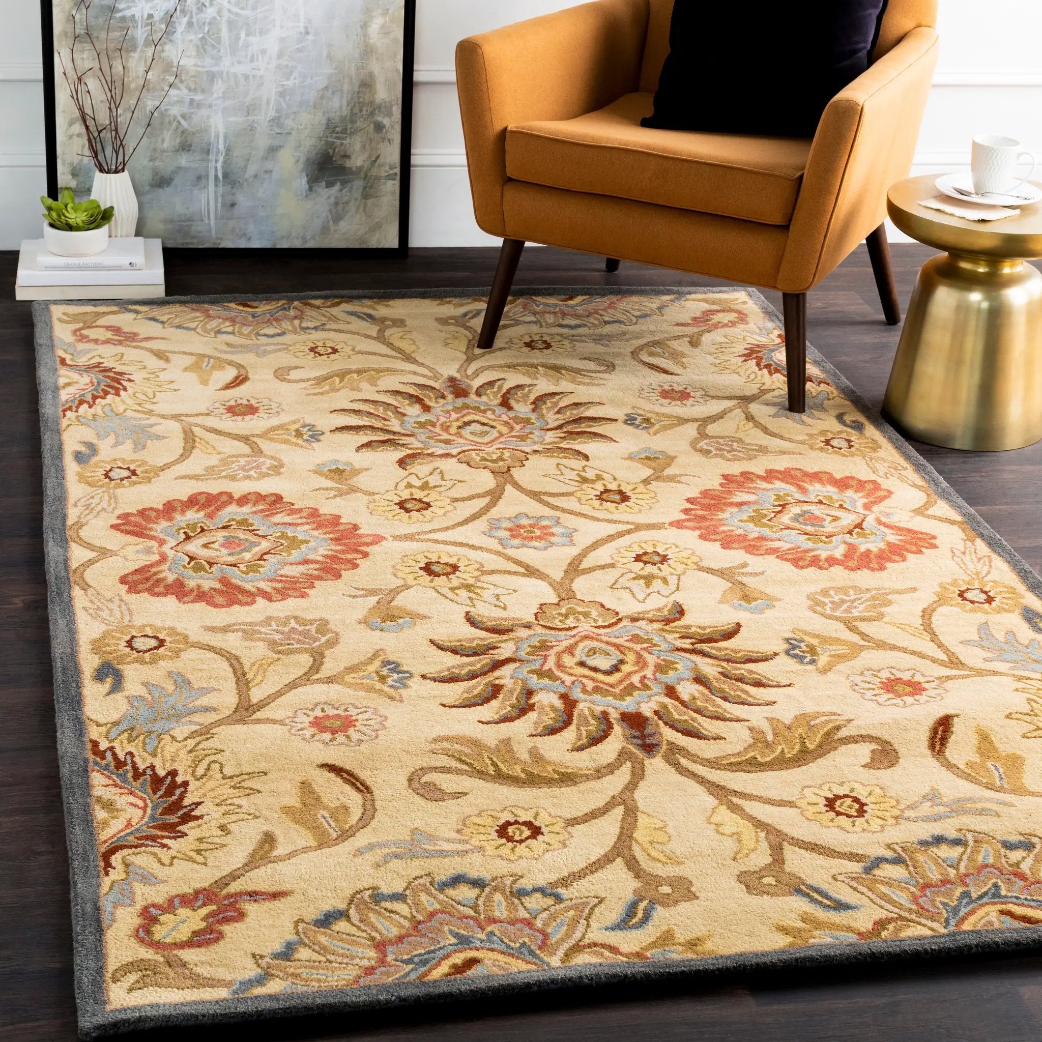 Caesar CAE-1116 Tan Area Rug by LIVABLISS