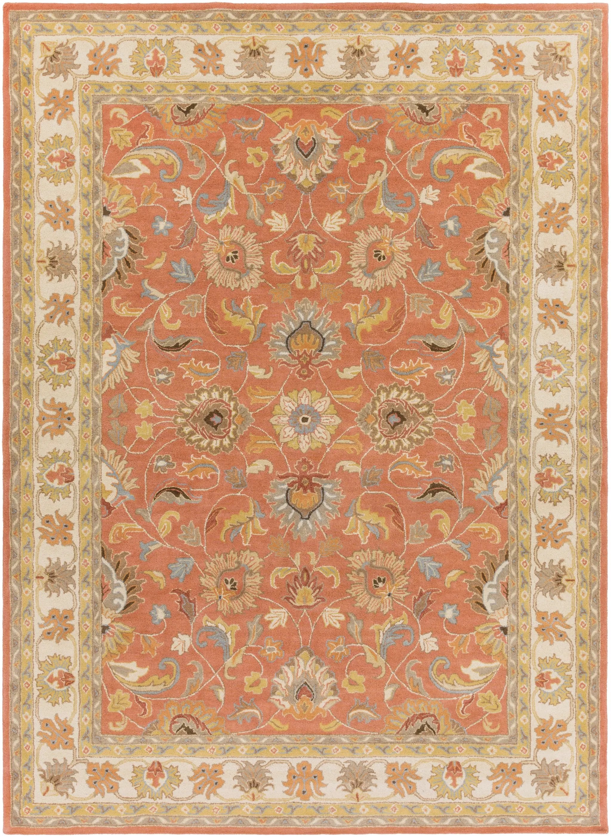 Caesar CAE-1124 Rust Area Rug by LIVABLISS