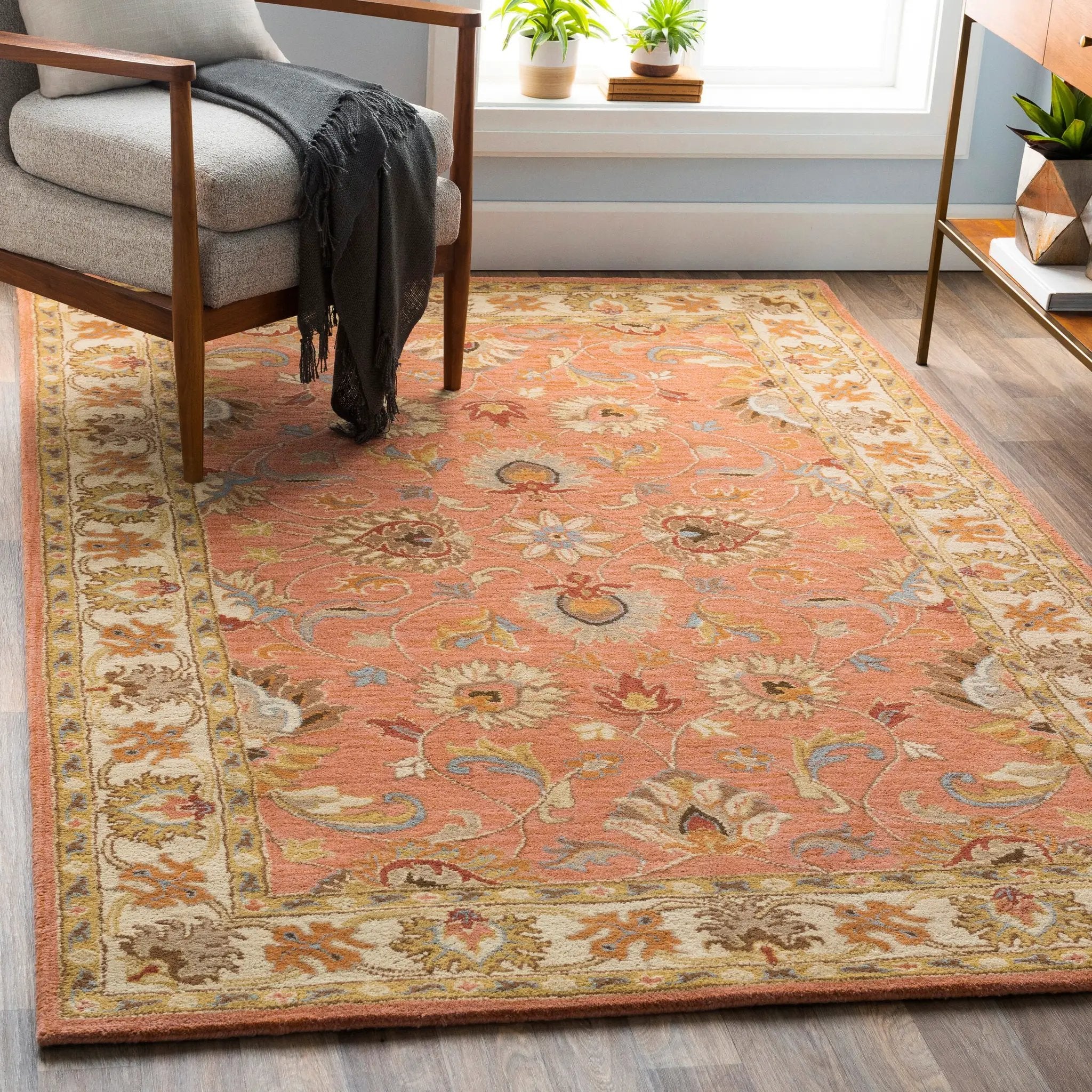Caesar CAE-1124 Rust Area Rug by LIVABLISS