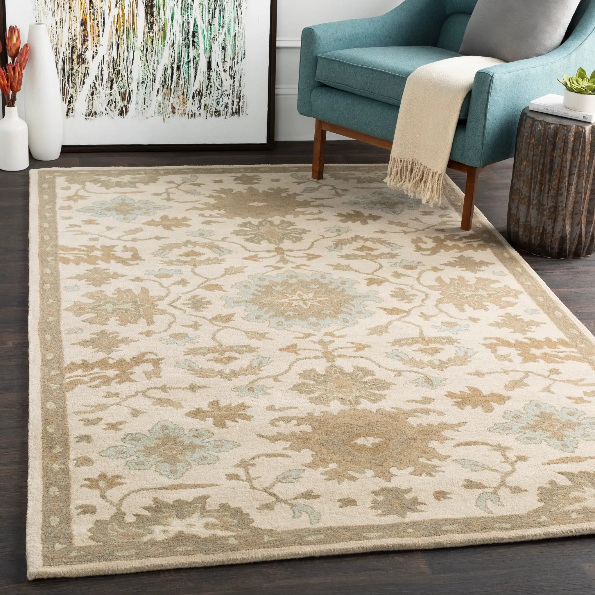 Caesar CAE-1161 Light-Beige Area Rug by LIVABLISS