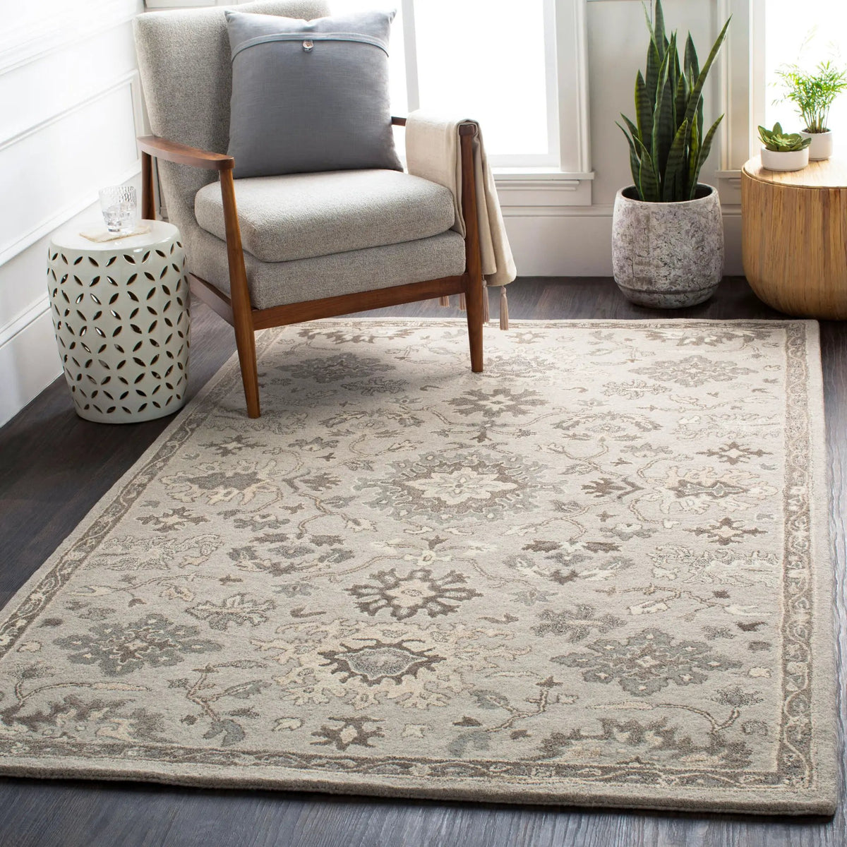 Caesar CAE-1197 Taupe Area Rug by LIVABLISS