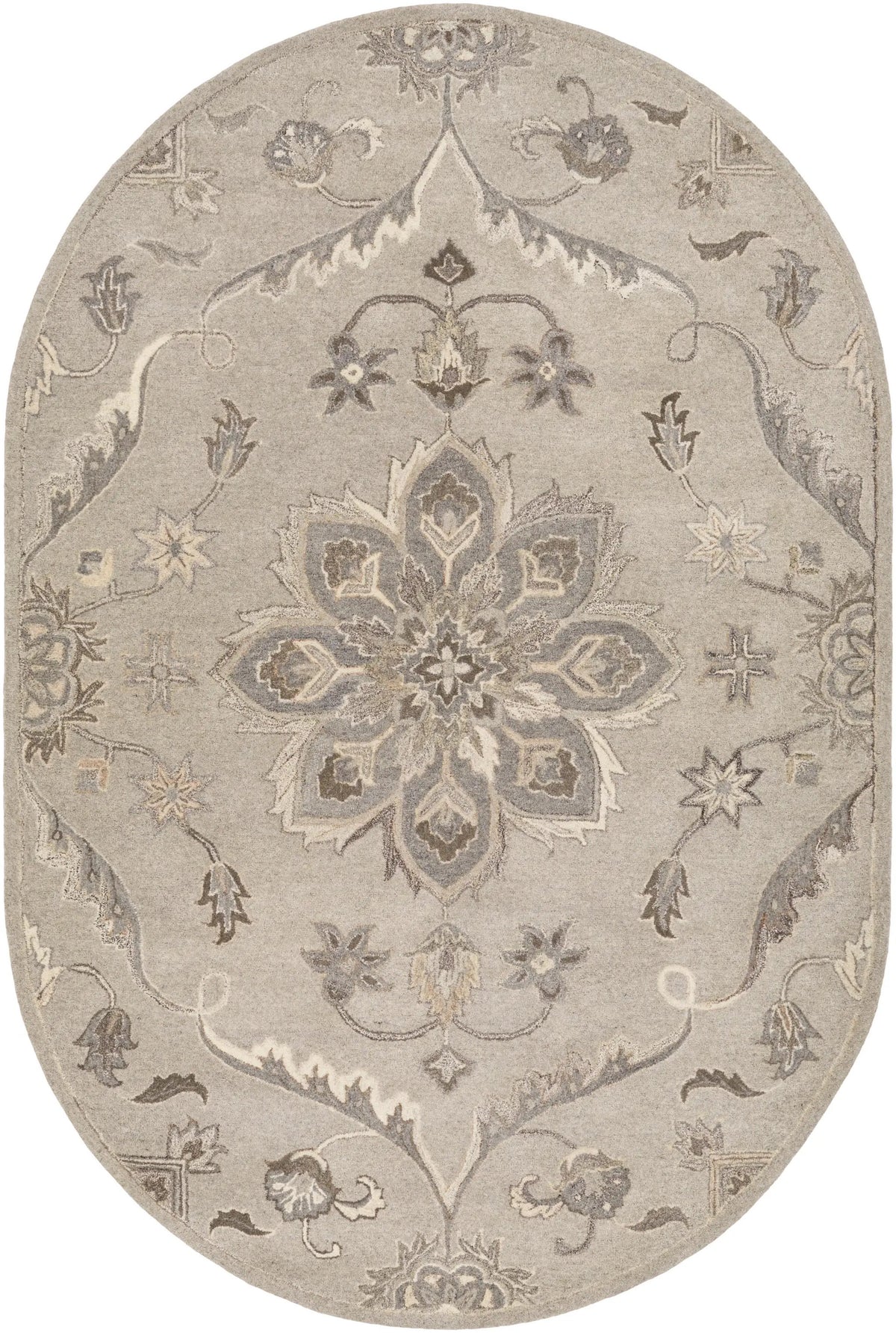 Caesar CAE-1201 Taupe Area Rug by LIVABLISS