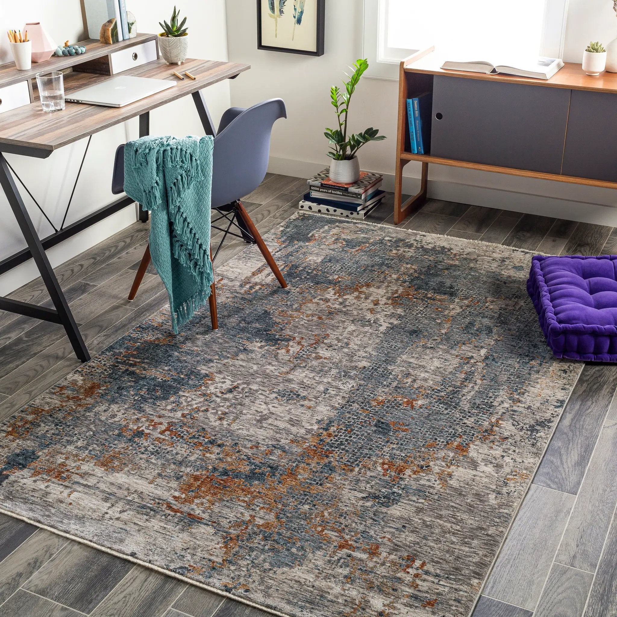 Cardiff CDF-2305 Medium-Gray Area Rug by LIVABLISS