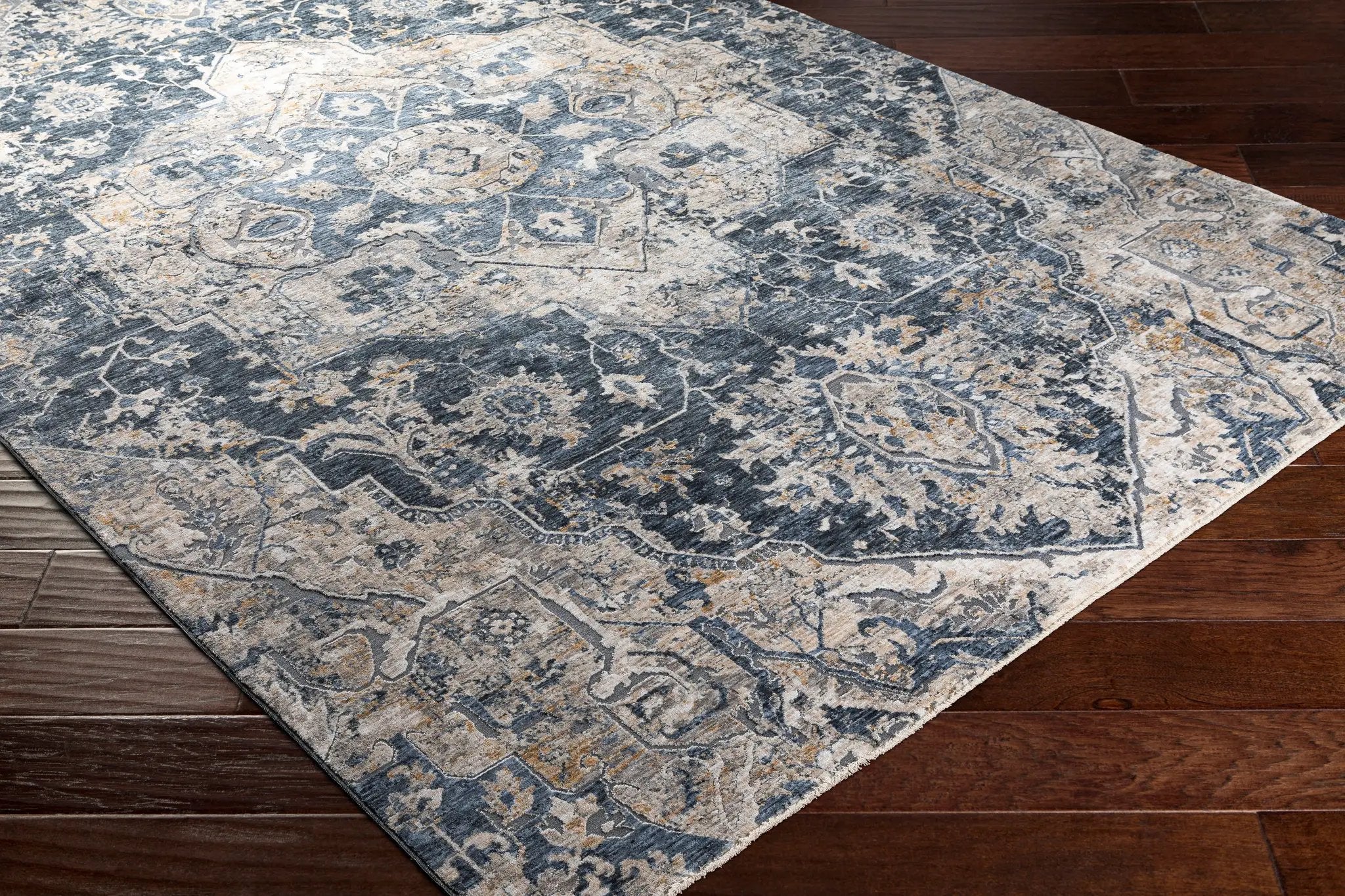 Cardiff CDF-2307 Deep-Teal Area Rug by LIVABLISS