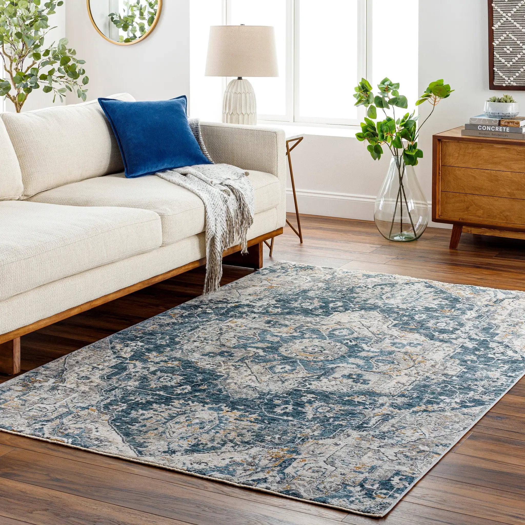 Cardiff CDF-2307 Deep-Teal Area Rug by LIVABLISS