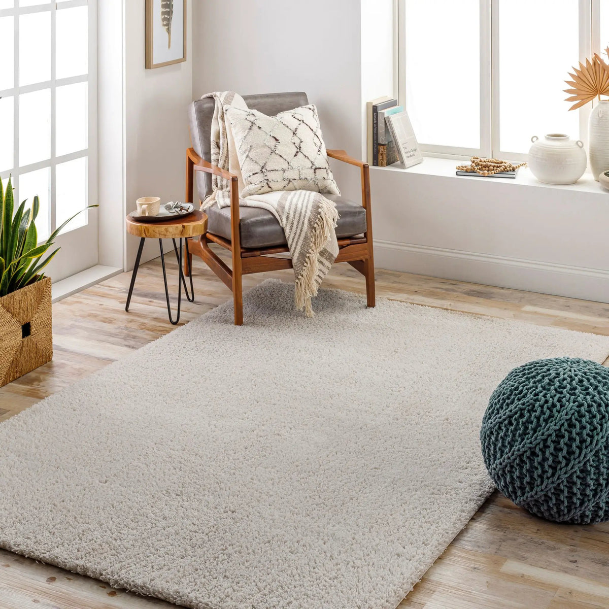 LIVABLISS Cloudy Shag CDG-2301 Light-Beige Area Rug