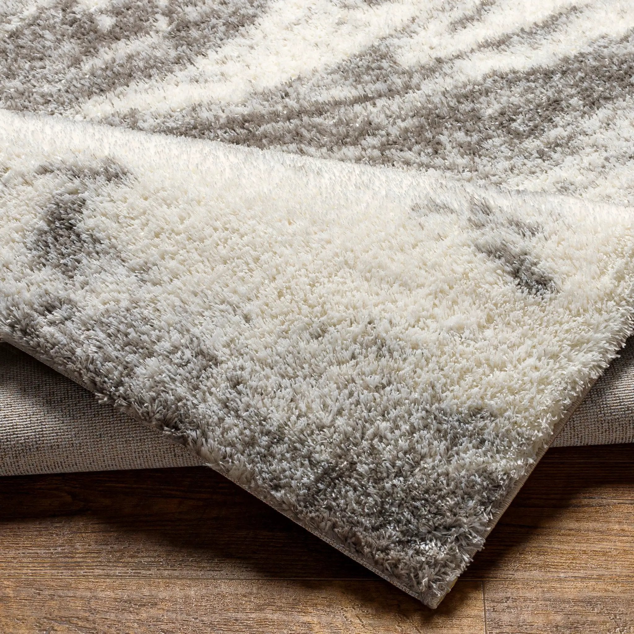 Cloudy Shag CDG-2308 Off-White Area Rug by LIVABLISS
