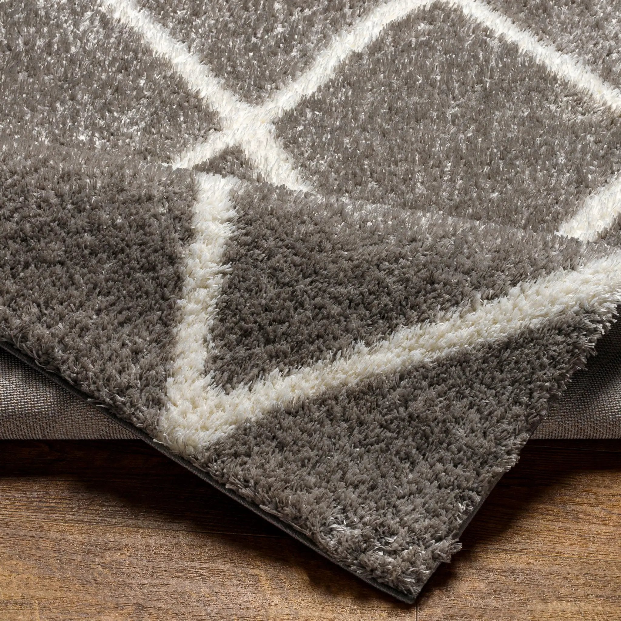 Cloudy Shag CDG-2313 Charcoal Area Rug by LIVABLISS