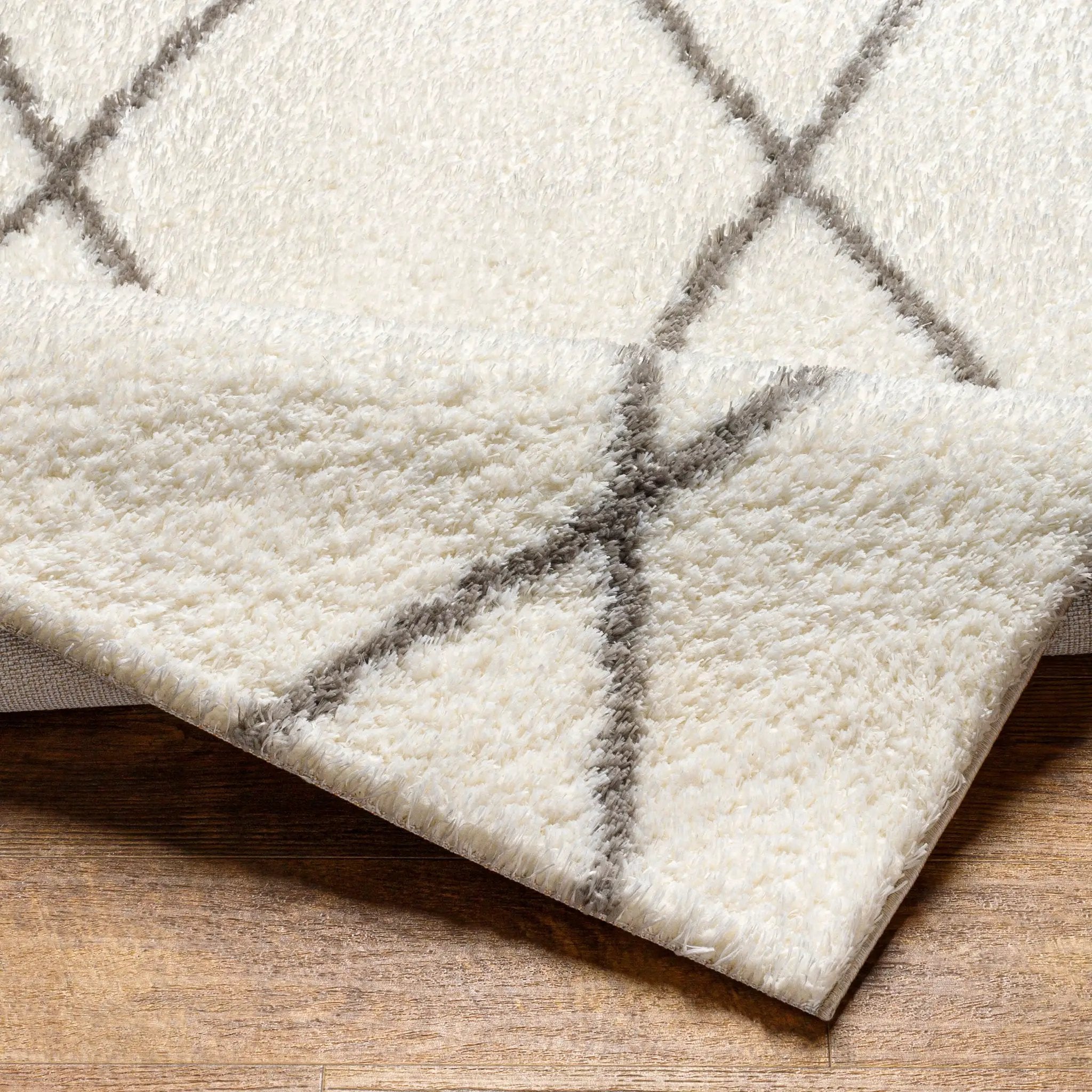 Cloudy Shag CDG-2317 Off-White Area Rug by LIVABLISS