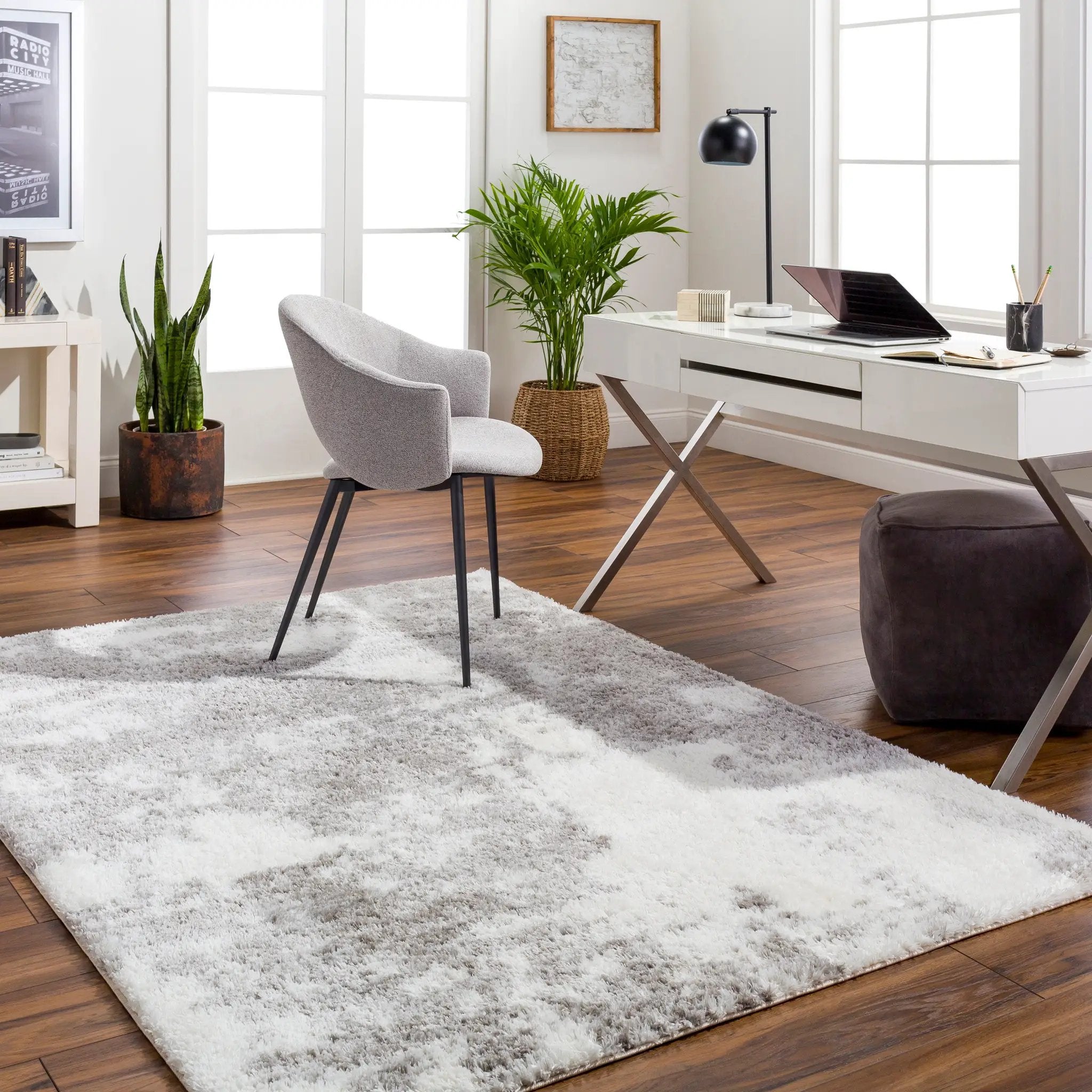 Cloudy Shag CDG-2318 Off-White Area Rug by LIVABLISS