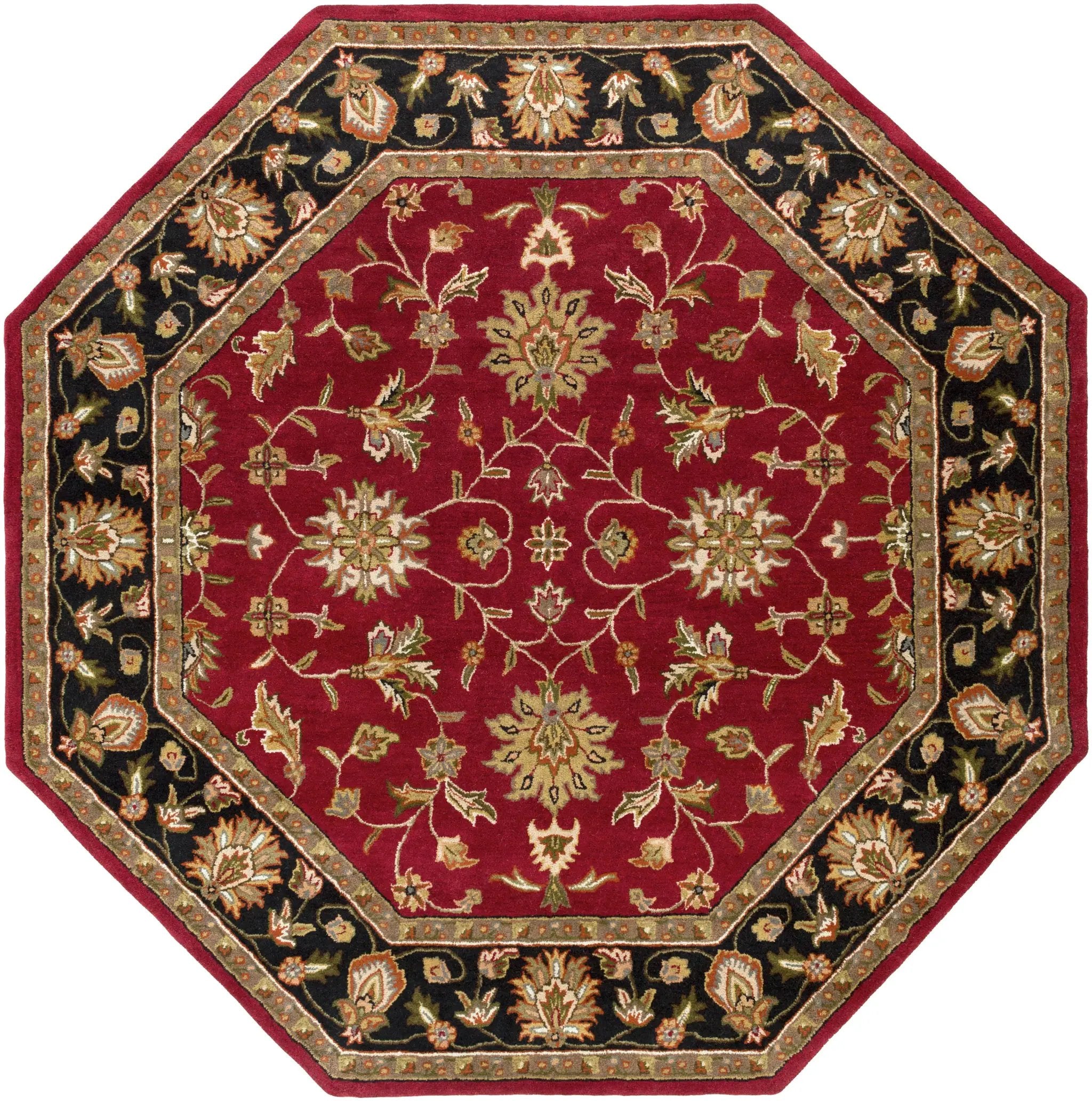 Crowne CRN-6013 Burgundy Area Rug by LIVABLISS