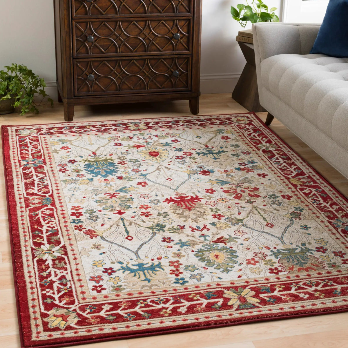 LIVABLISS Crafty CRT-2309 Red Area Rug