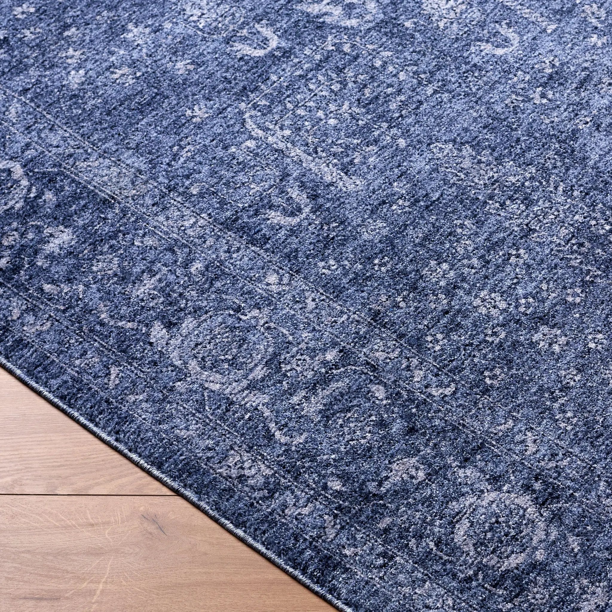 Cyrus CYR-2304 Dark Blue Area Rug by LIVABLISS