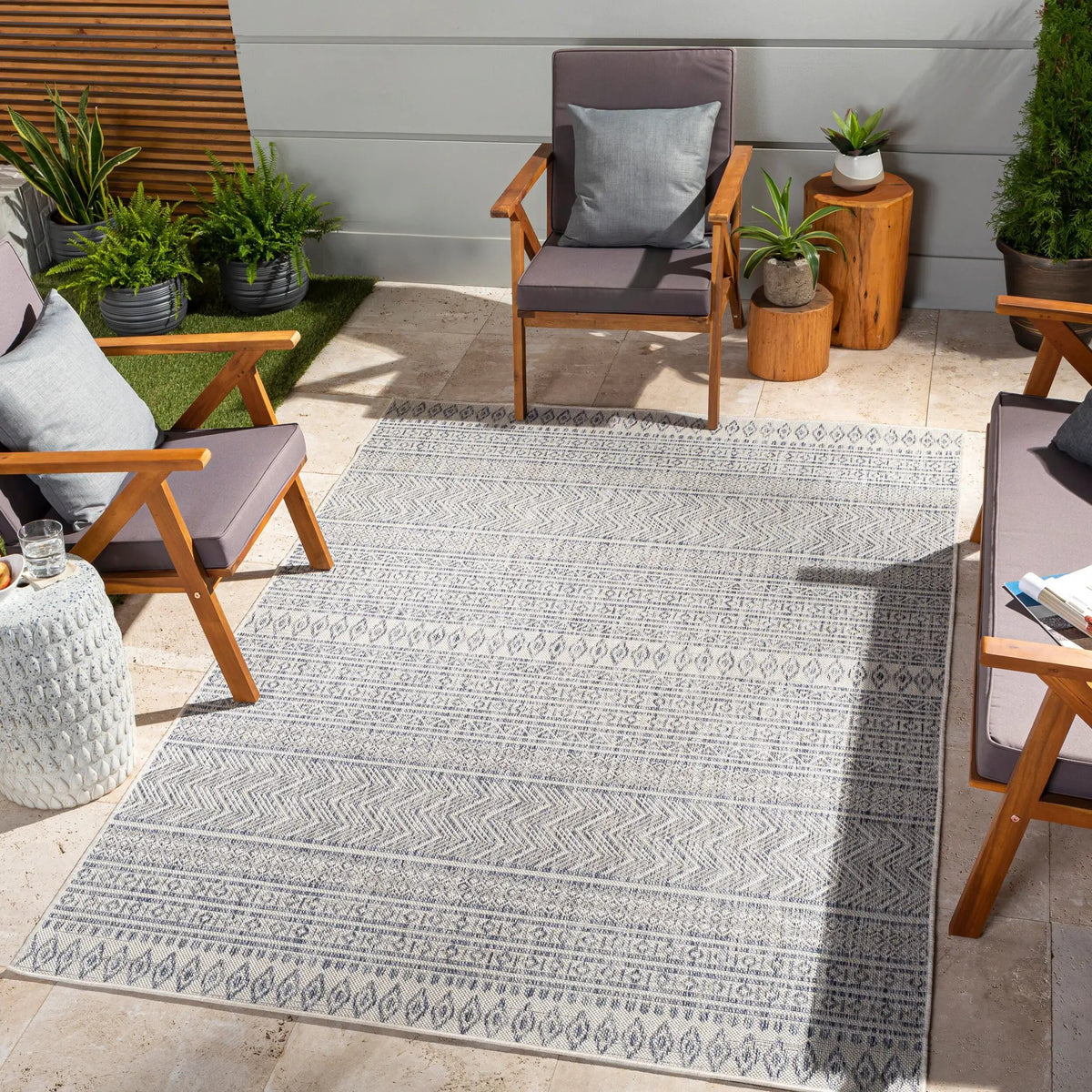 LIVABLISS Eagean EAG-2410 Navy Area Rug