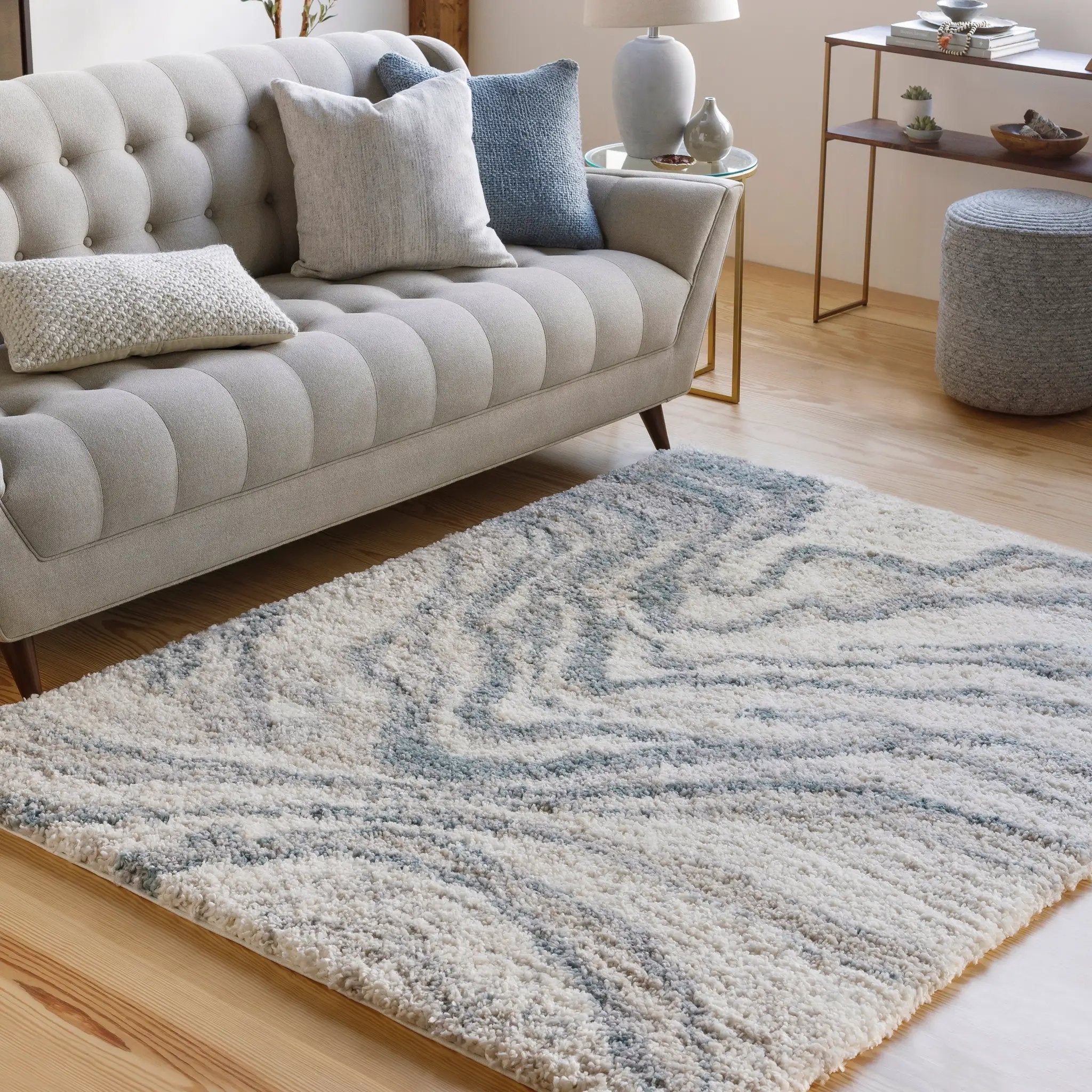 Eskimo Shag ESG-2305 Blue Area Rug by LIVABLISS