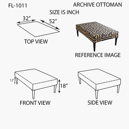 Surya Archive FL-1011 Furniture Ottoman by LIVABLISS