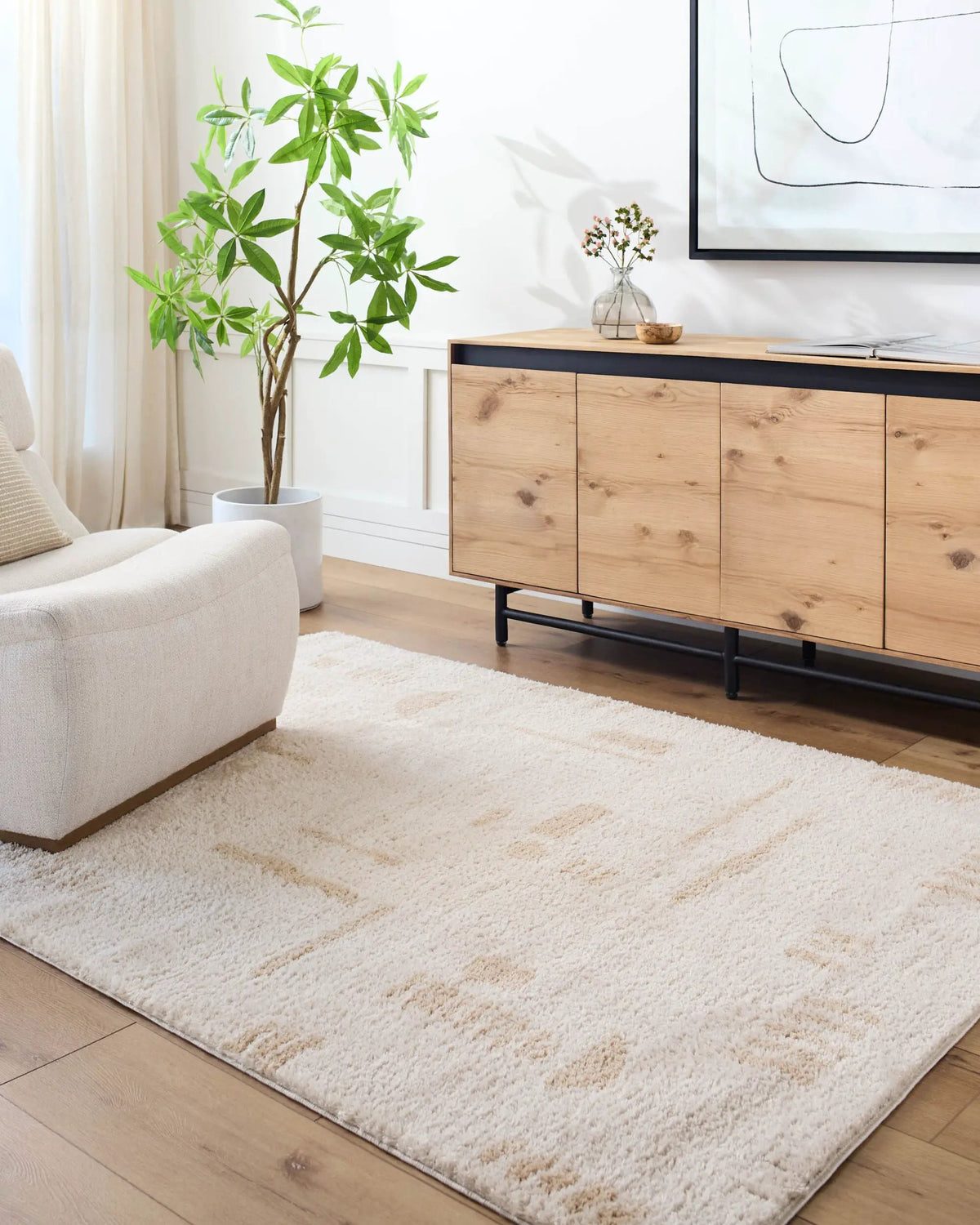 LIVABLISS Fossay Shag FSG-2301 Light-Beige Area Rug