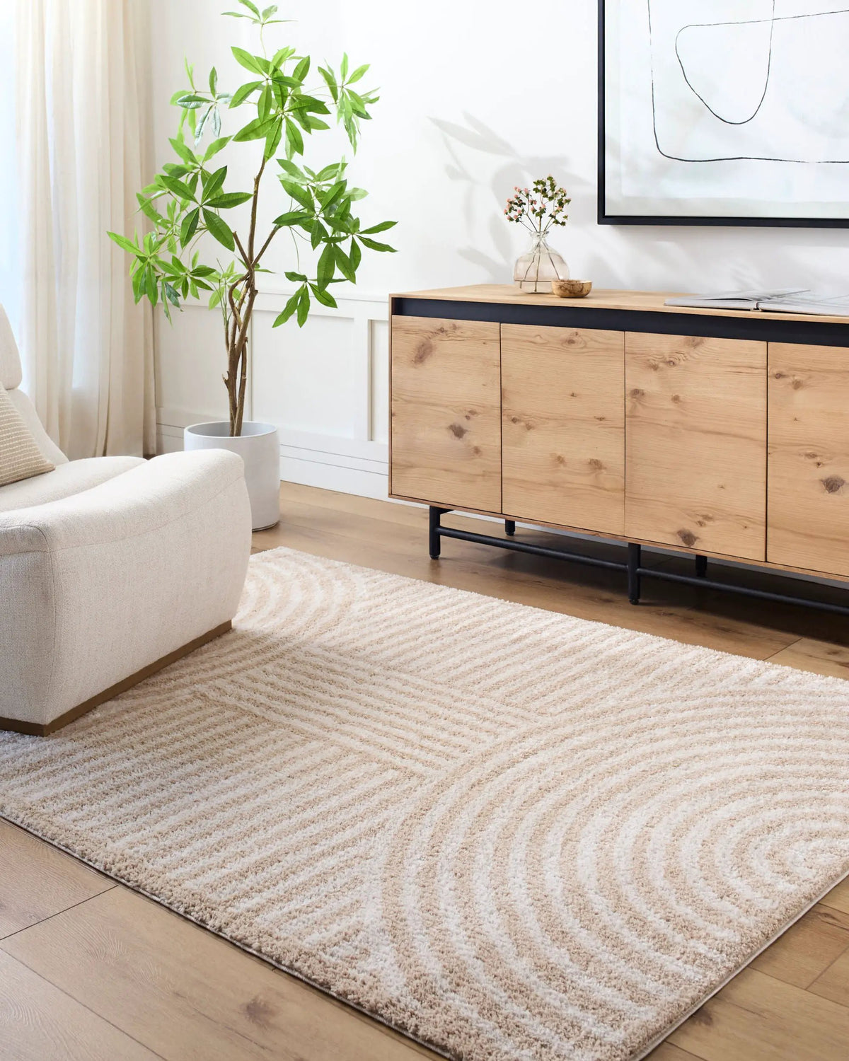 LIVABLISS Fossay Shag FSG-2332 Light-Beige Area Rug
