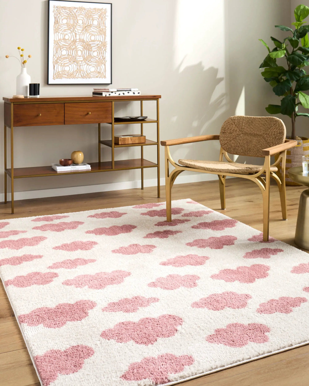 LIVABLISS Fossay Shag FSG-2349 Ivory Area Rug