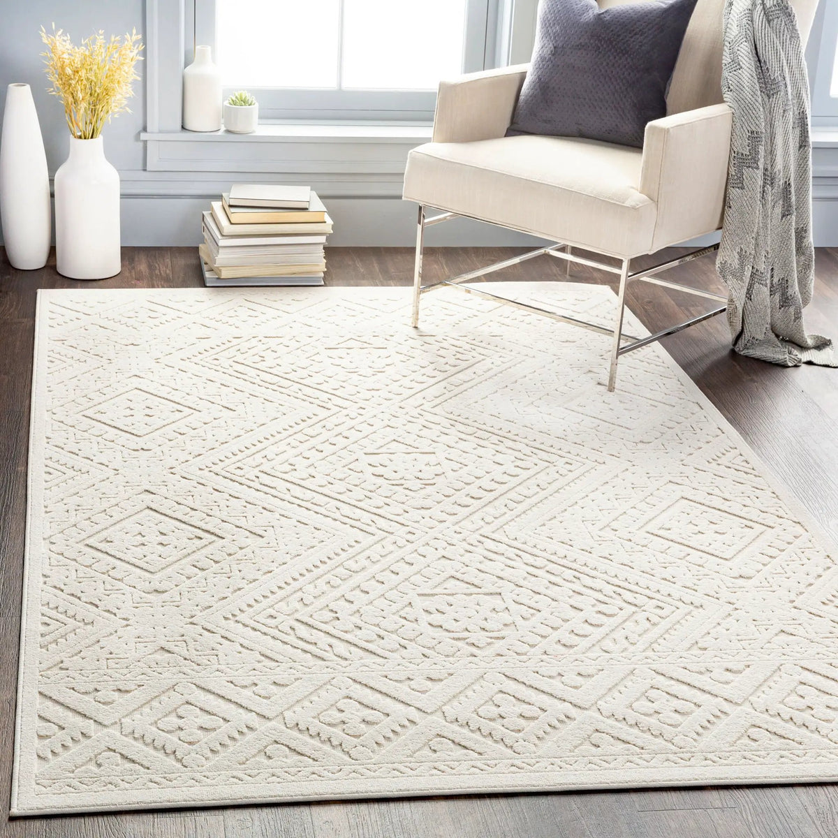 Greenwich GWC-2304 Beige Area Rug by LIVABLISS