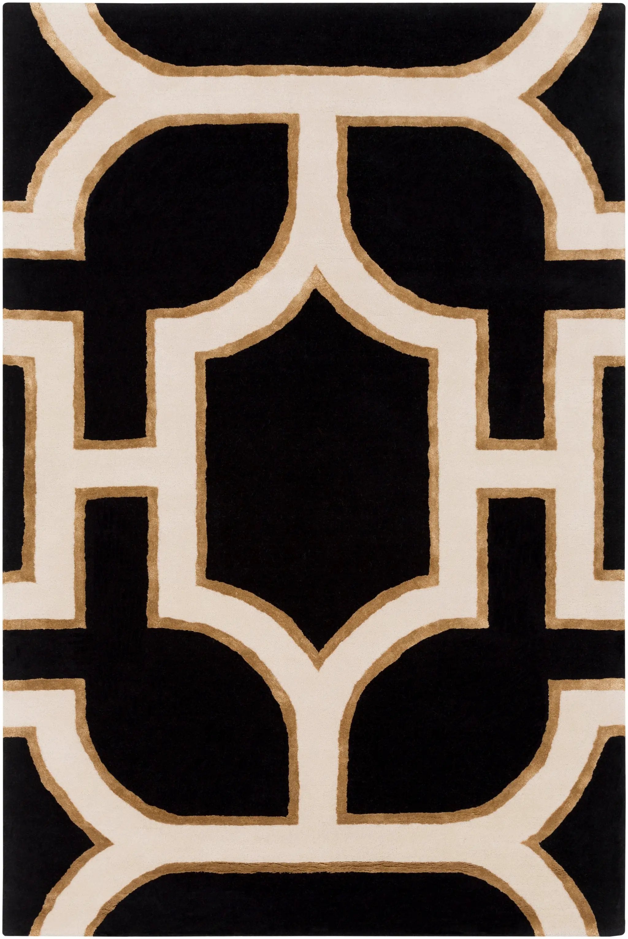 Intermezzo INE-1000 Black Area Rug by LIVABLISS