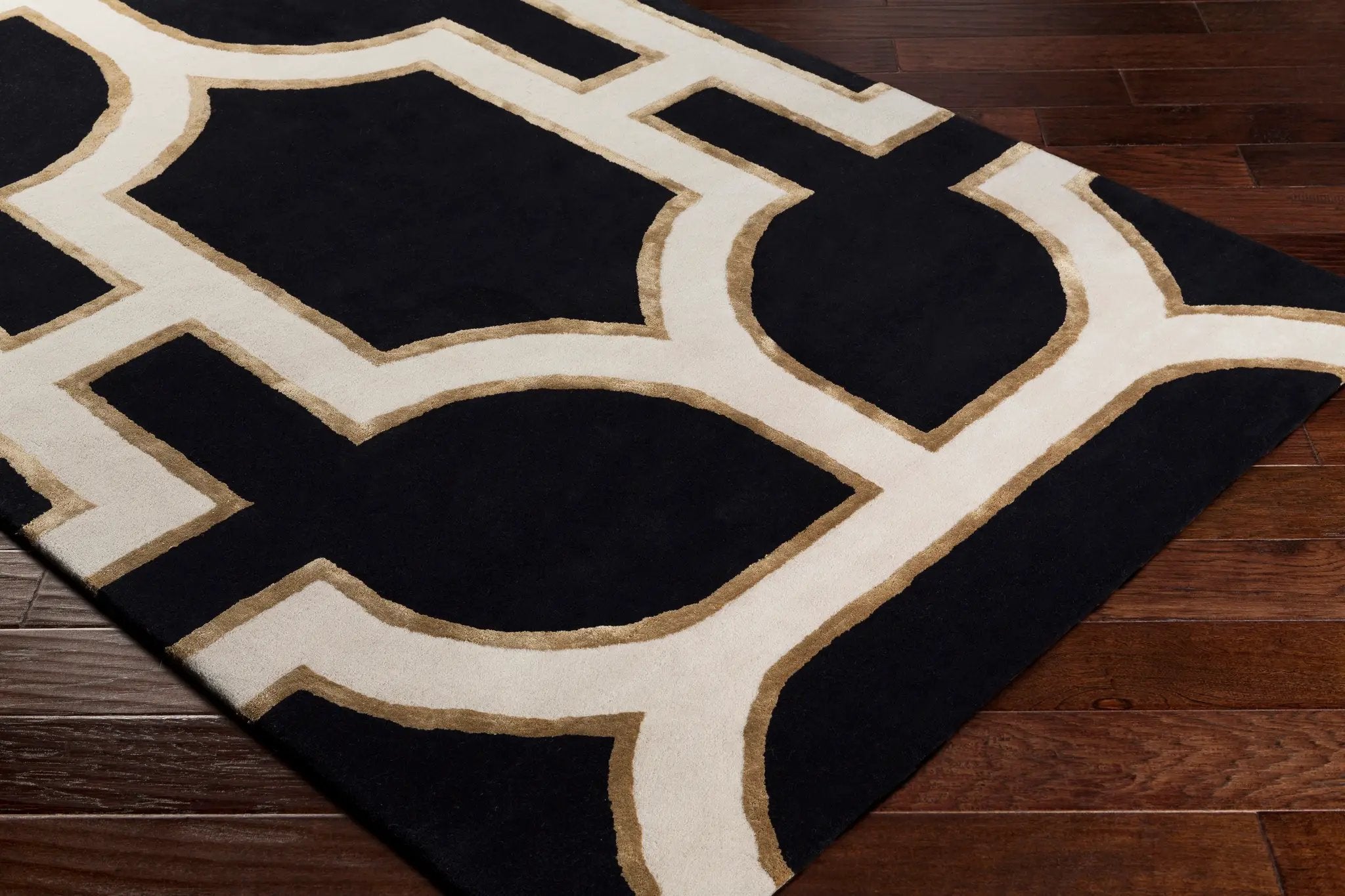 Intermezzo INE-1000 Black Area Rug by LIVABLISS