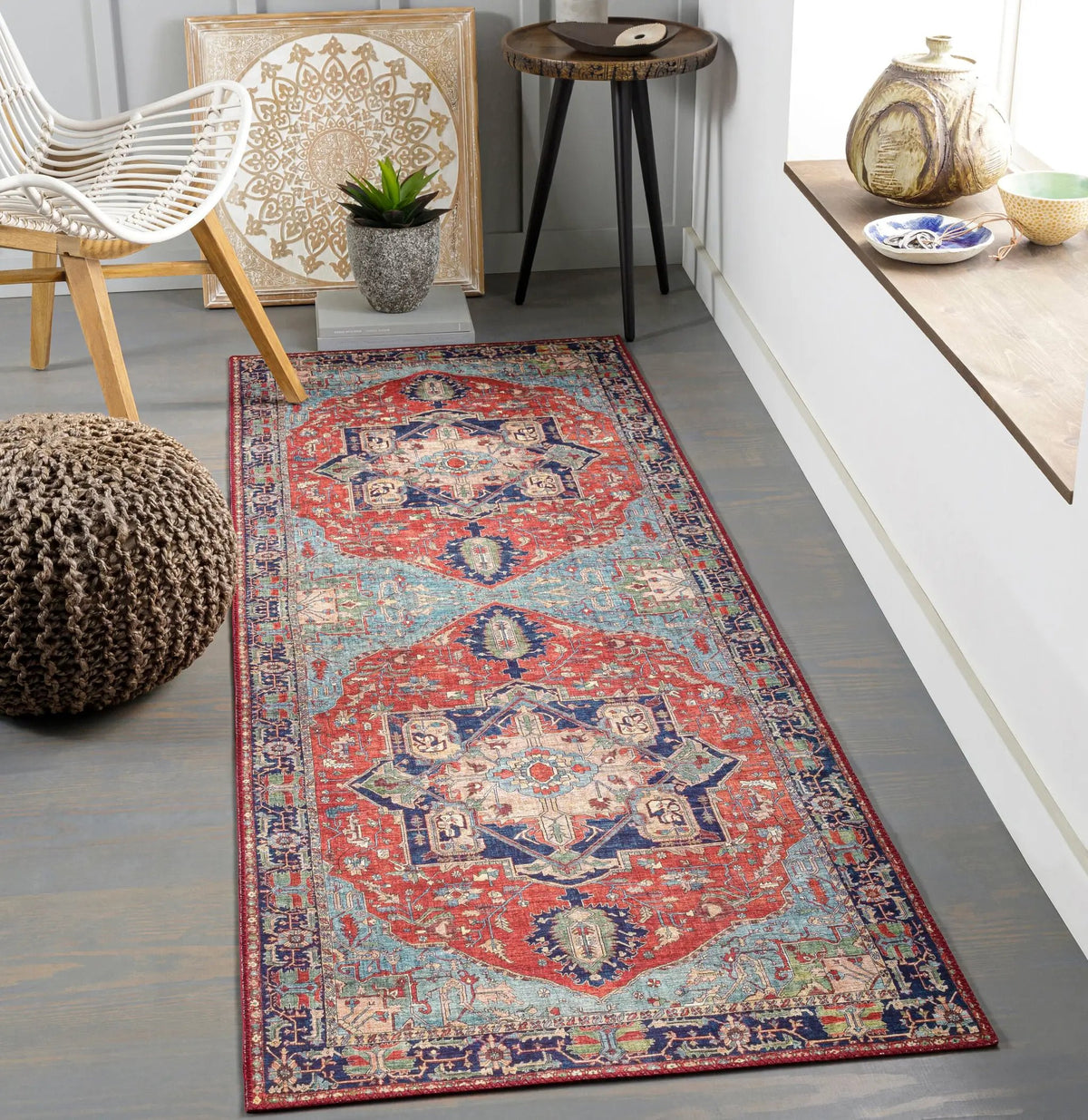 LIVABLISS Iris IRS-2308 Red Area Rug