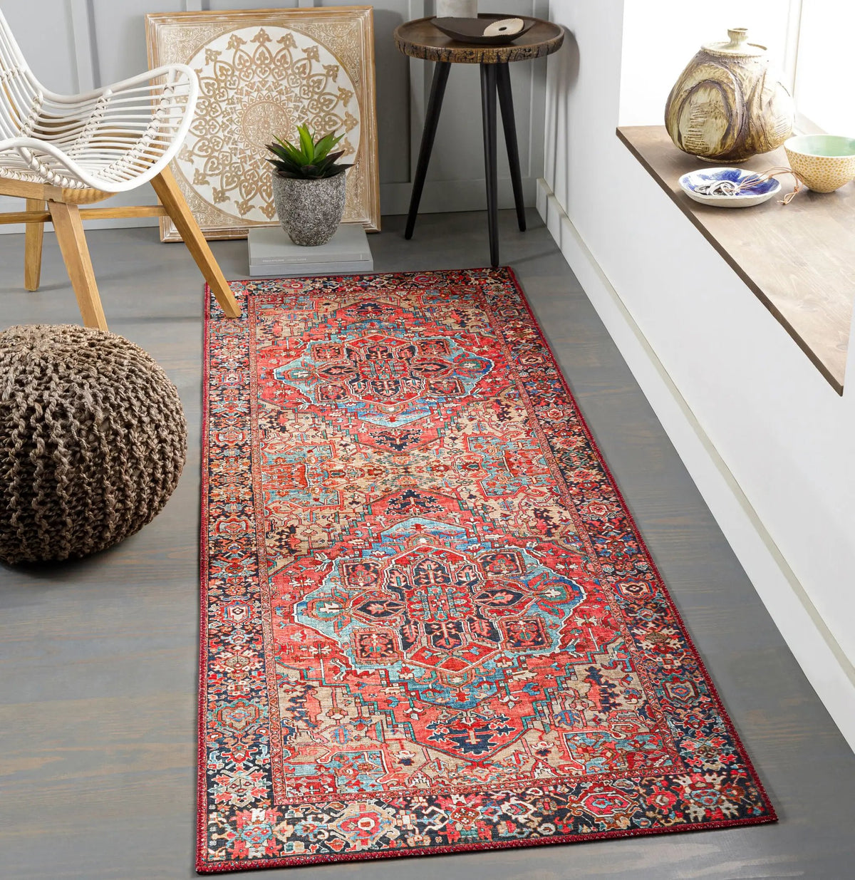 LIVABLISS Iris IRS-2310 Red Area Rug