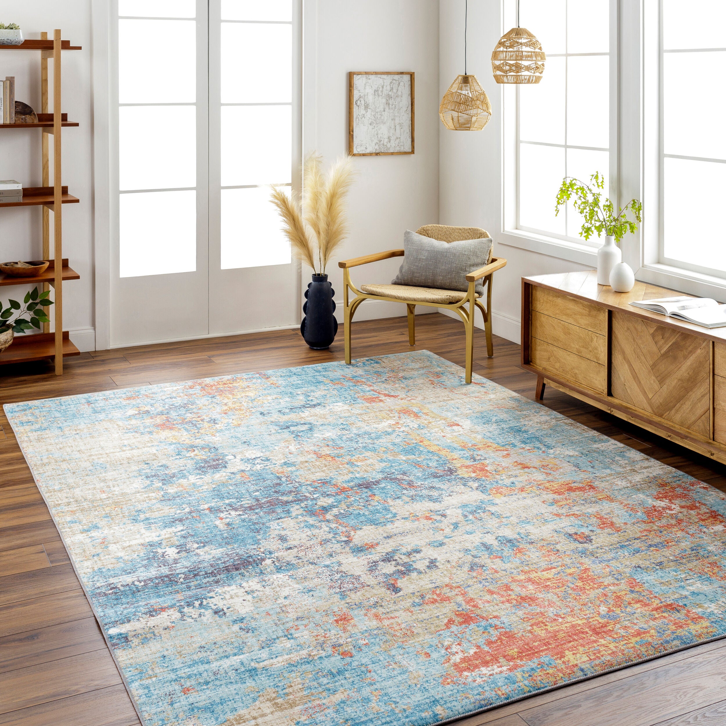 Surya Iris IRS-2318 Blue Area Rug by LIVABLISS