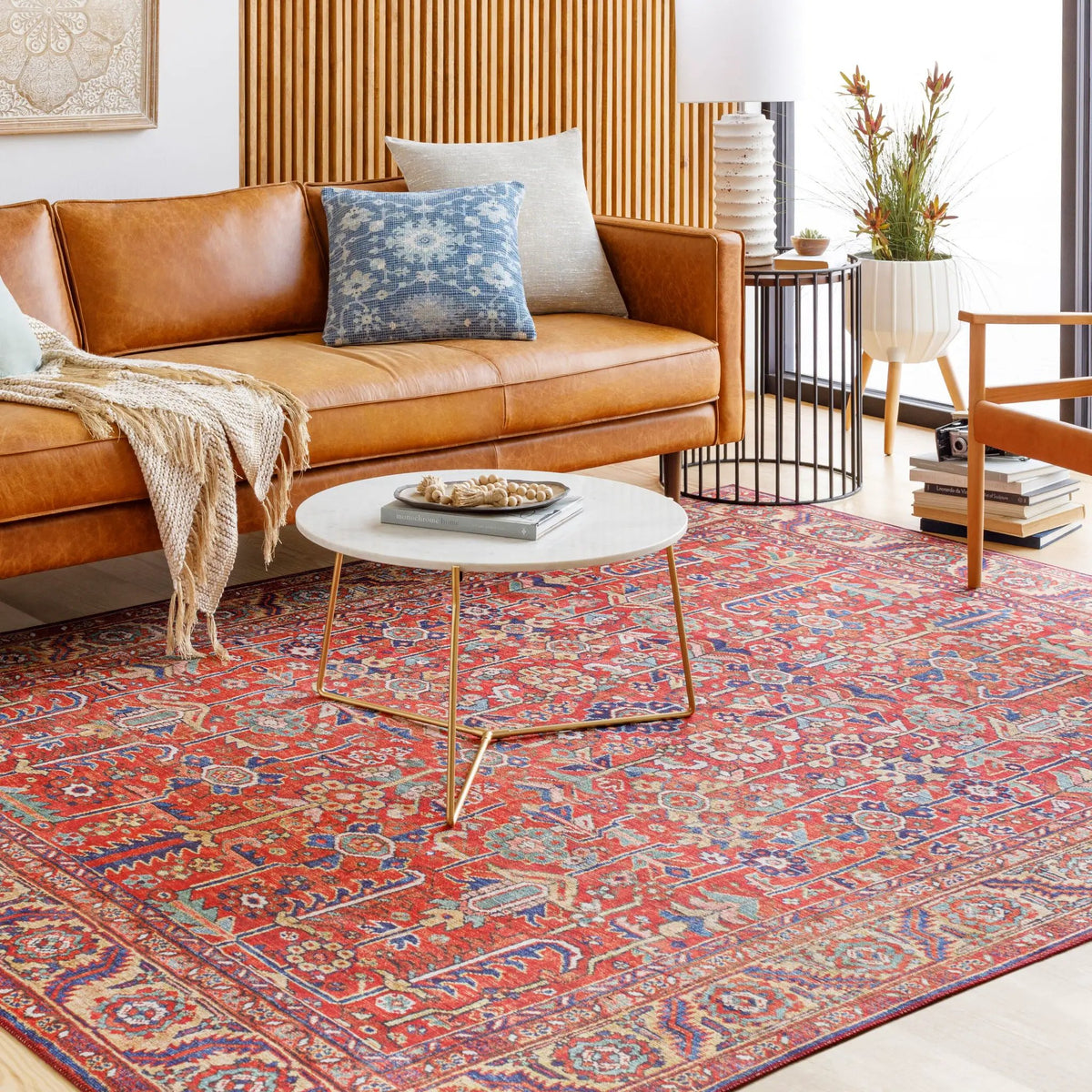 LIVABLISS Iris IRS-2332 Burnt-Orange Area Rug