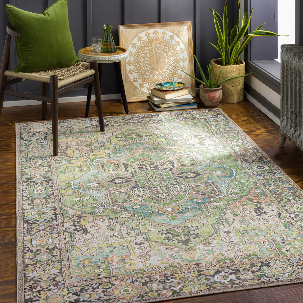 LIVABLISS Iris IRS-2361 Green Area Rug