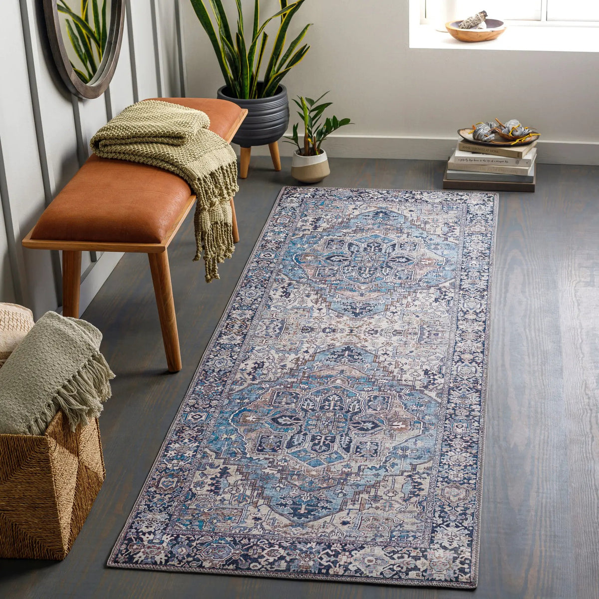 LIVABLISS Iris IRS-2362 Blue Area Rug