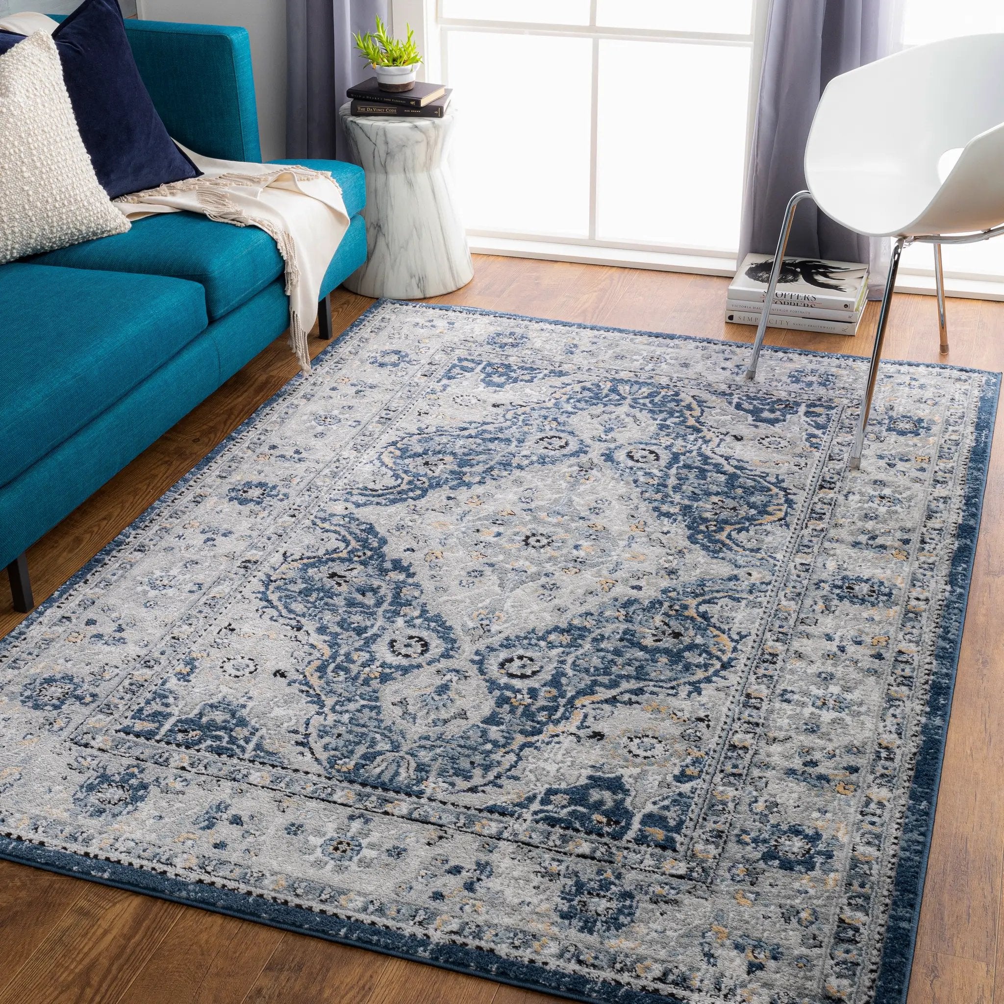 Jolie JLO-2326 Dark-Blue Area Rug by LIVABLISS