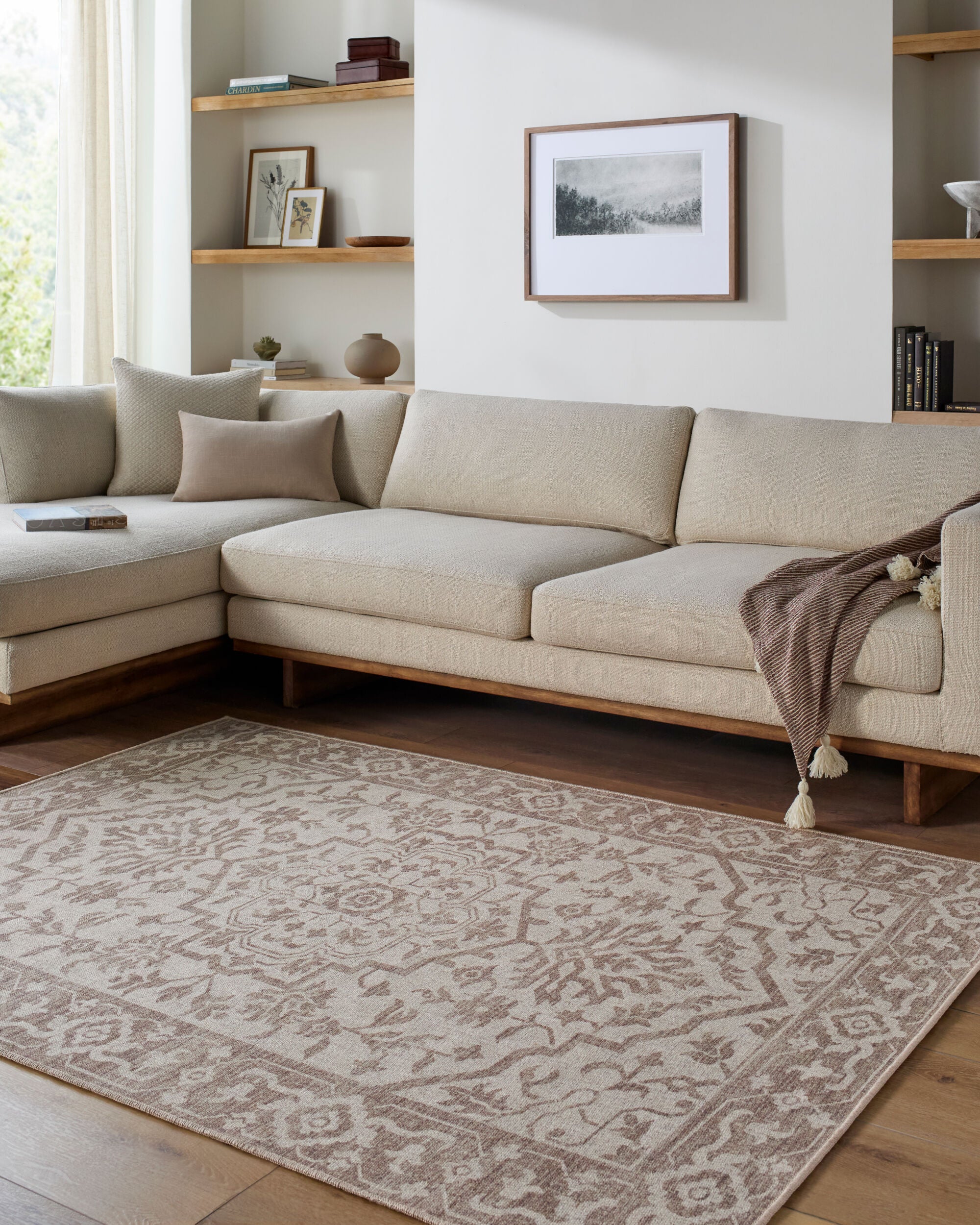 Surya Judie JUD-2304 Beige Machine Washable Area Rug by LIVABLISS
