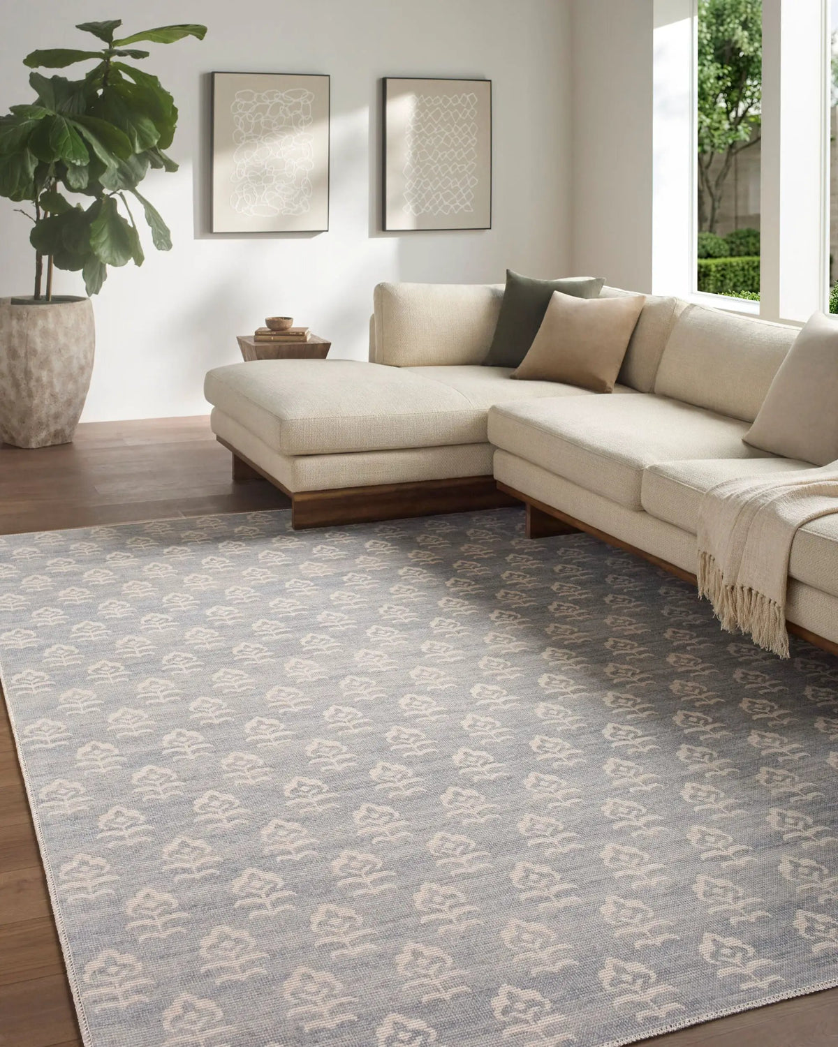 Livabliss x Jenni Yolo Home Flora JYFL-2301 Powder-Blue Area Rug