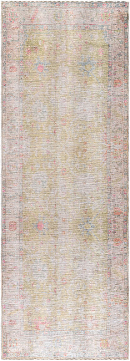 Surya Kemer KMR-2305 Grass Green Machine Washable Area Rug by LIVABLISS