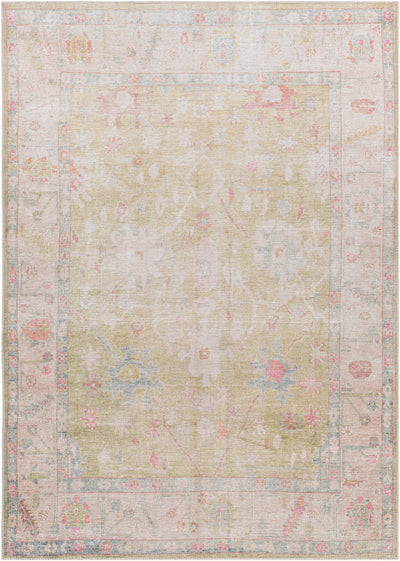 Surya Kemer KMR-2305 Grass Green Machine Washable Area Rug by LIVABLISS