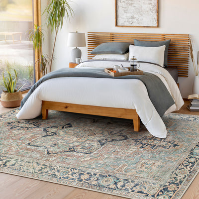 Surya Kemer KMR-2307 Seafoam Machine Washable Area Rug by LIVABLISS