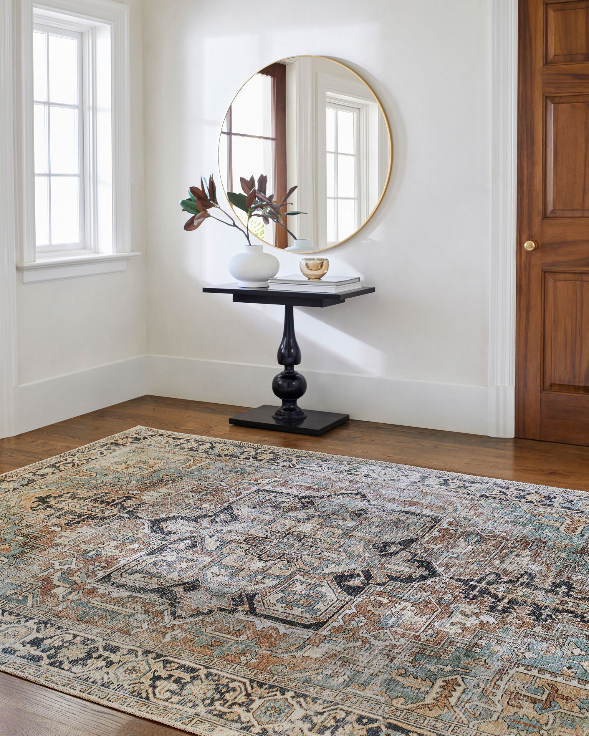 Surya Kemer KMR-2307 Seafoam Machine Washable Area Rug by LIVABLISS
