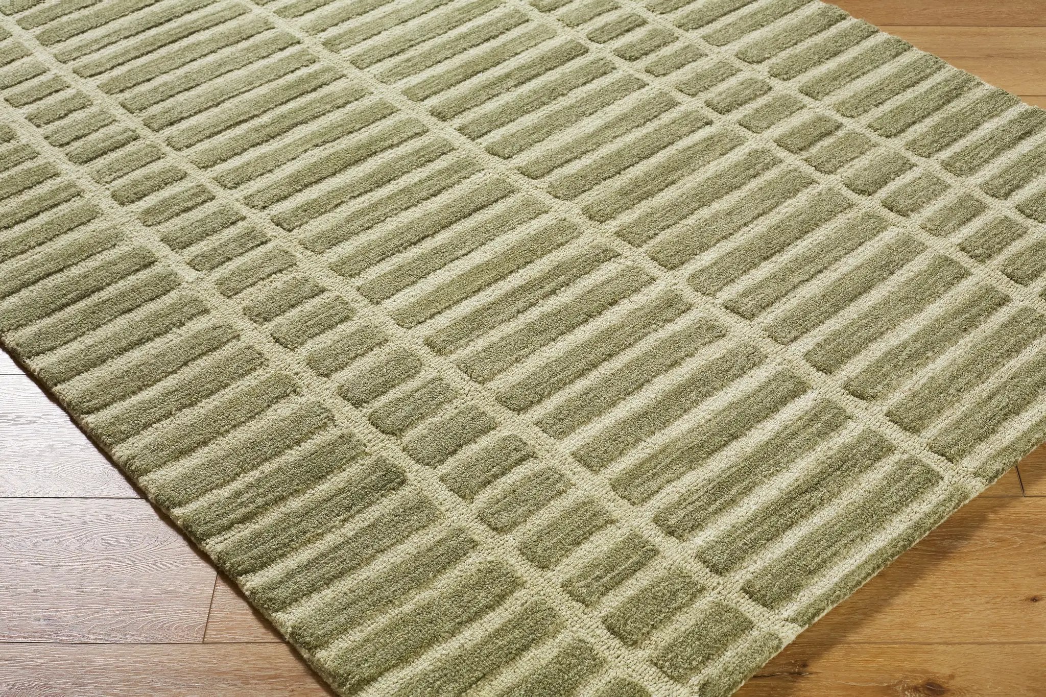 Klopp KPP-2307 Olive-Green Area Rug by LIVABLISS