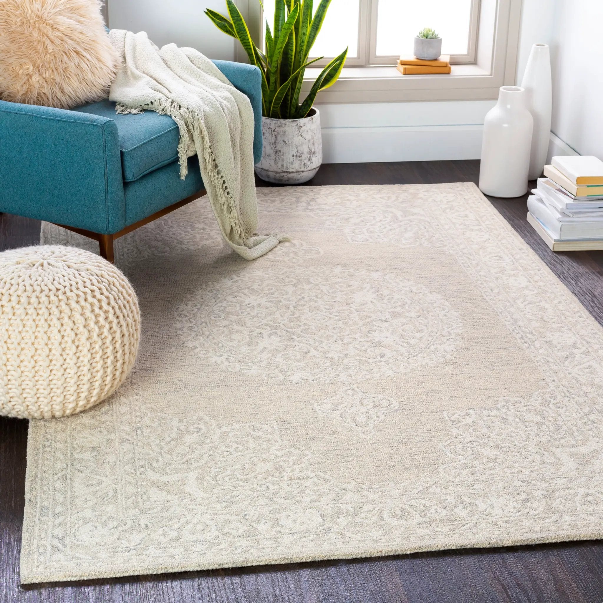 Kayseri KSR-2313 Light-Beige Area Rug by LIVABLISS