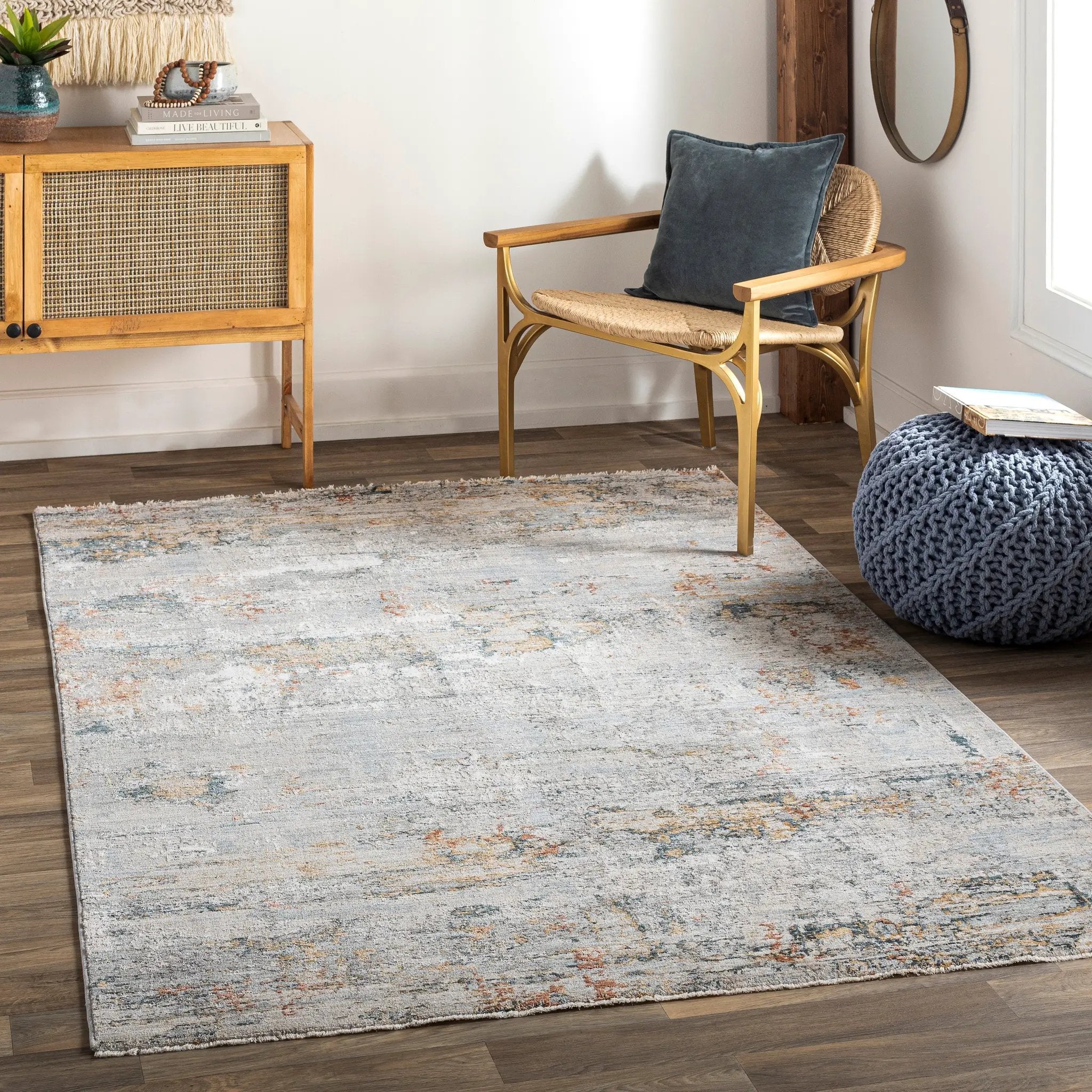 Laila LAA-2300 Pale-Blue Area Rug by LIVABLISS