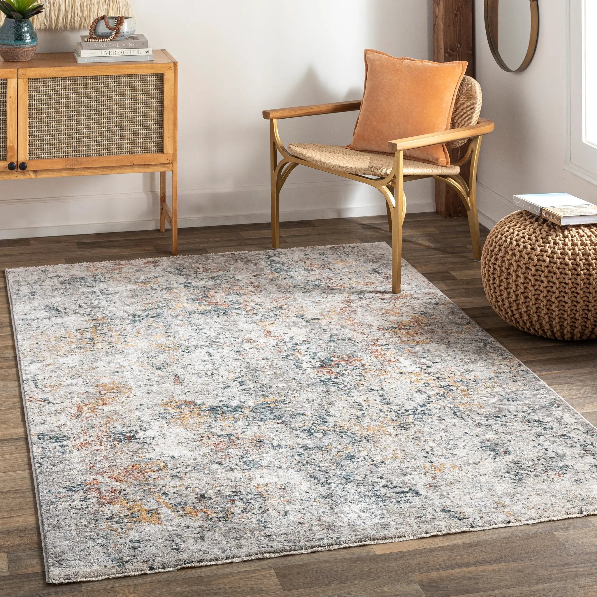 Laila LAA-2304 Light-Gray Area Rug by LIVABLISS