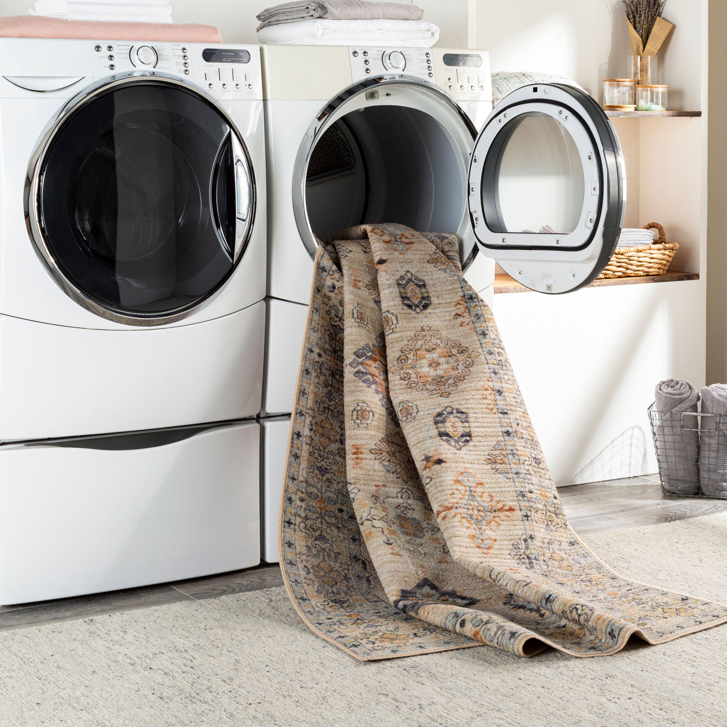 Surya Leicester LEC-2303 Beige Machine Washable Area Rug by LIVABLISS