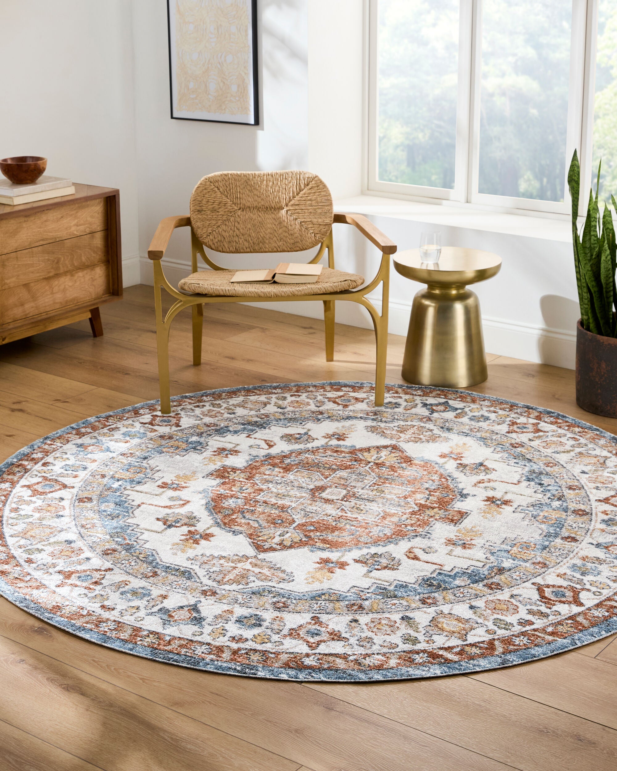 Surya Lillian LLL-2305 Oatmeal Machine Washable Area Rug by LIVABLISS