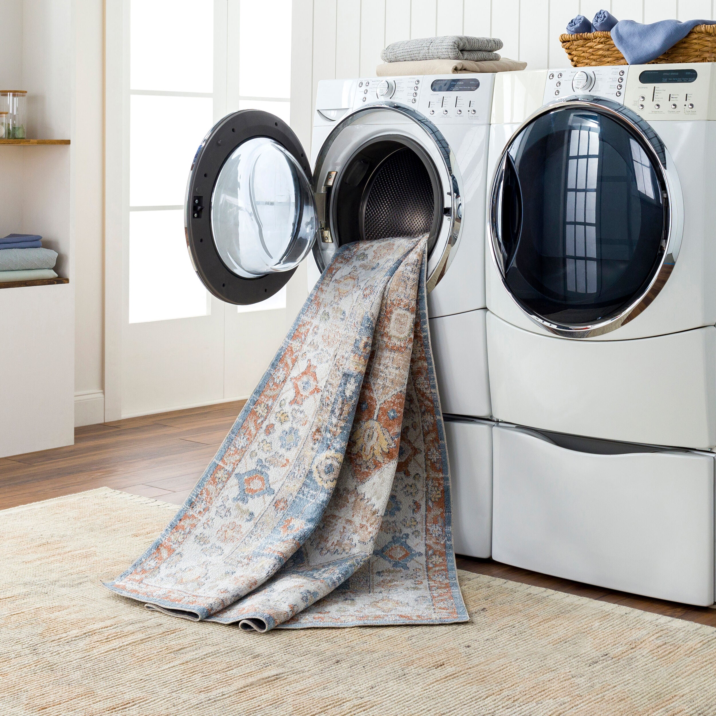 Surya Lillian LLL-2305 Oatmeal Machine Washable Area Rug by LIVABLISS
