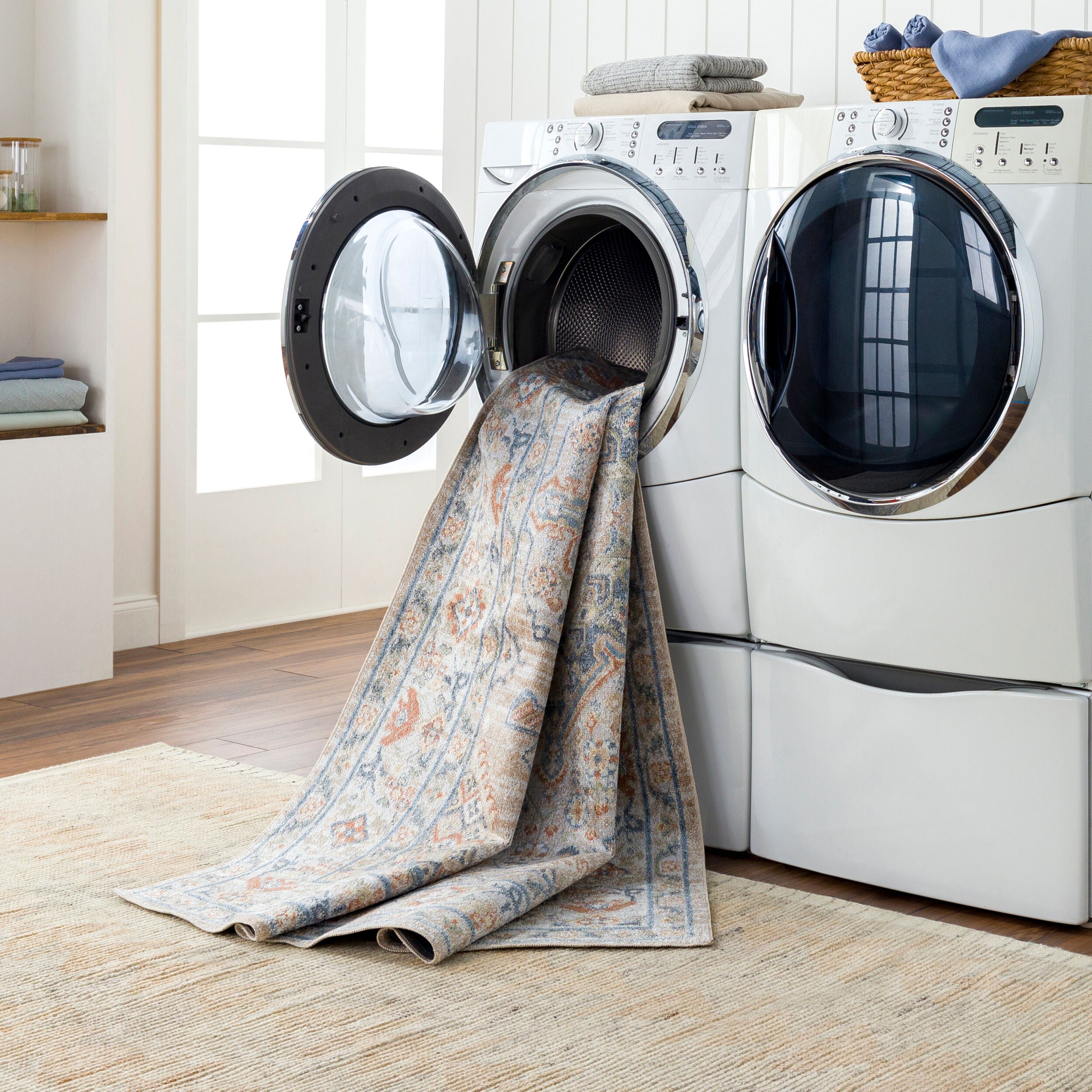 Surya Lillian LLL-2318 Oatmeal Machine Washable Area Rug by LIVABLISS