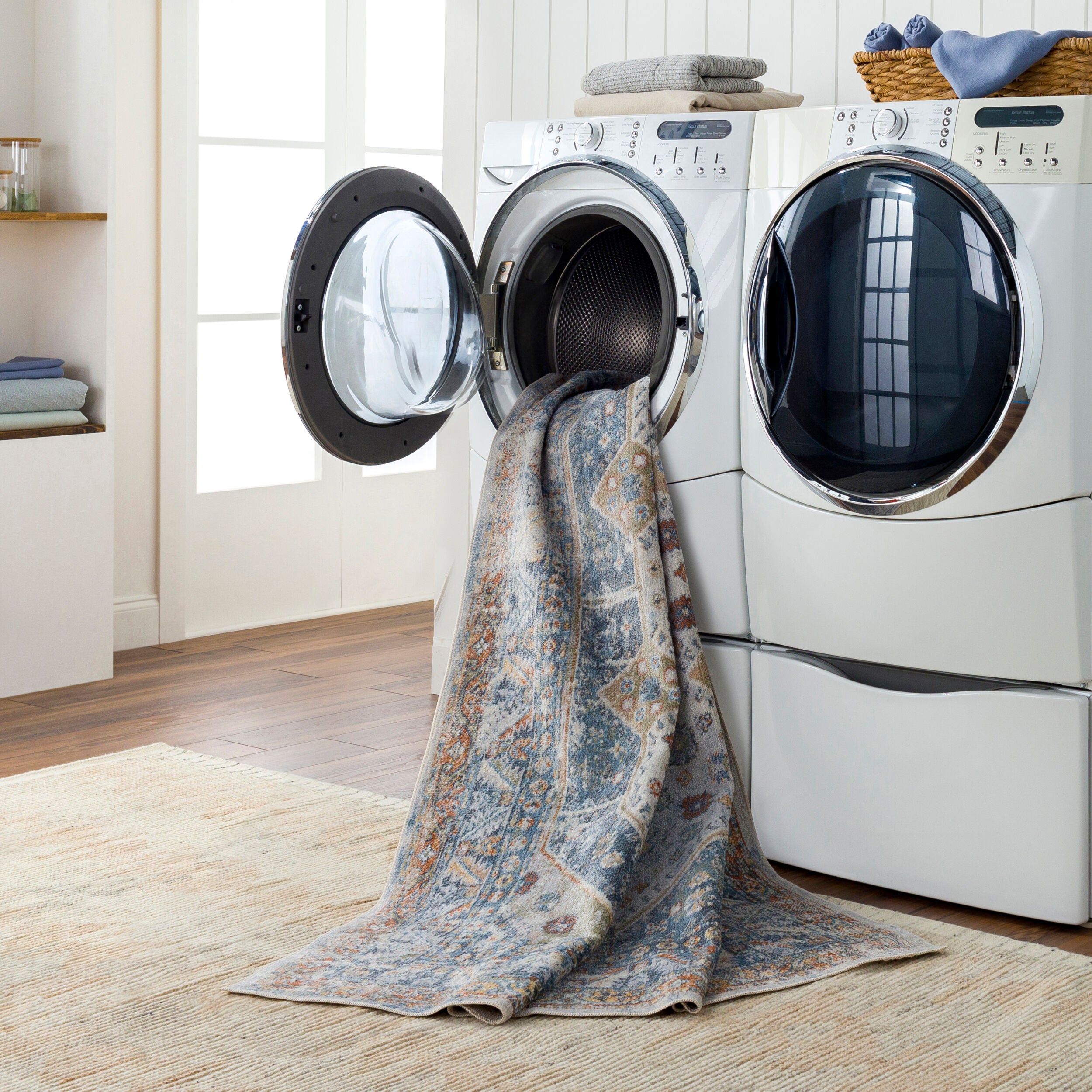Surya Lillian LLL-2319 Oatmeal Machine Washable Area Rug by LIVABLISS