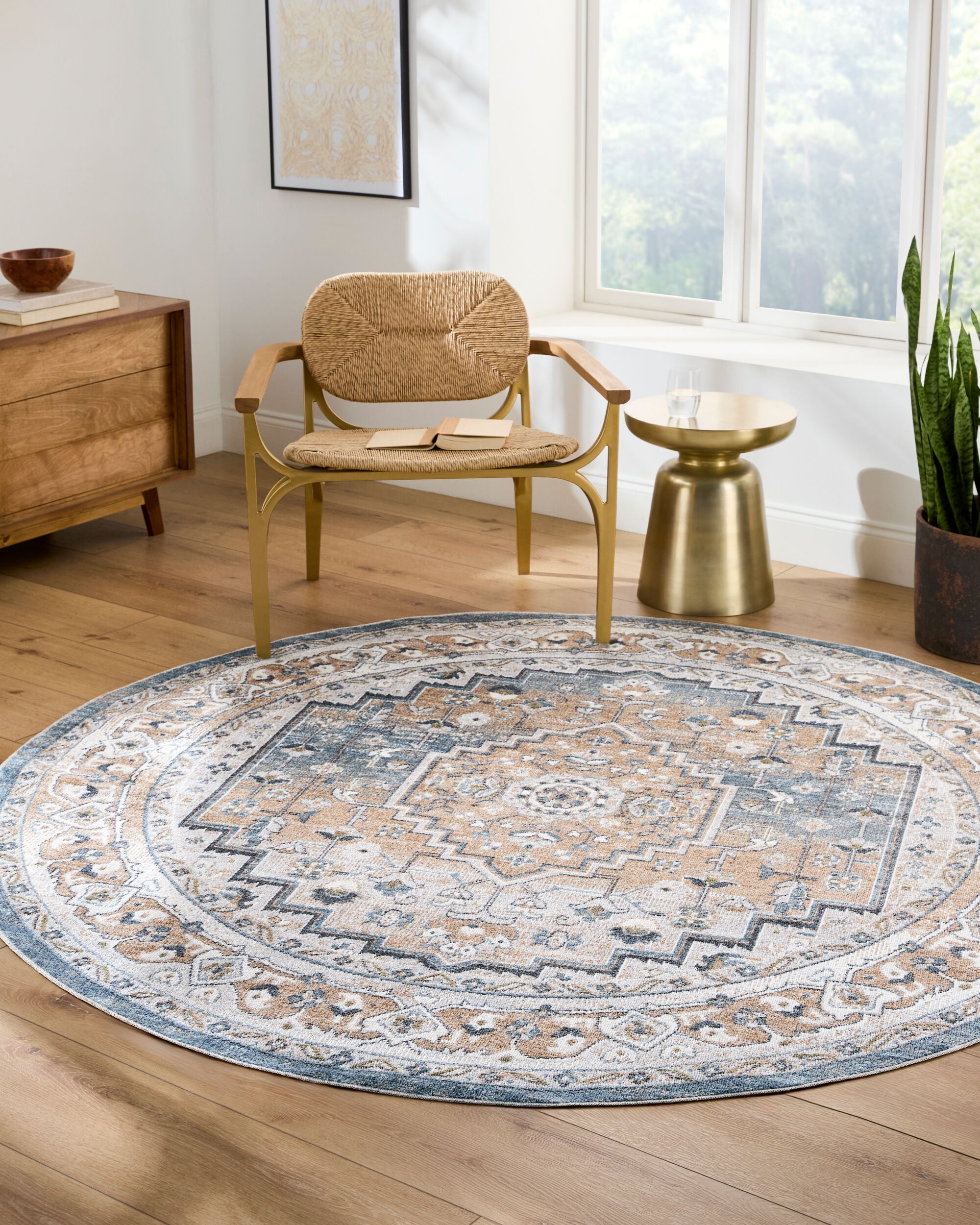 Surya Lillian LLL-2323 Oatmeal Machine Washable Area Rug by LIVABLISS