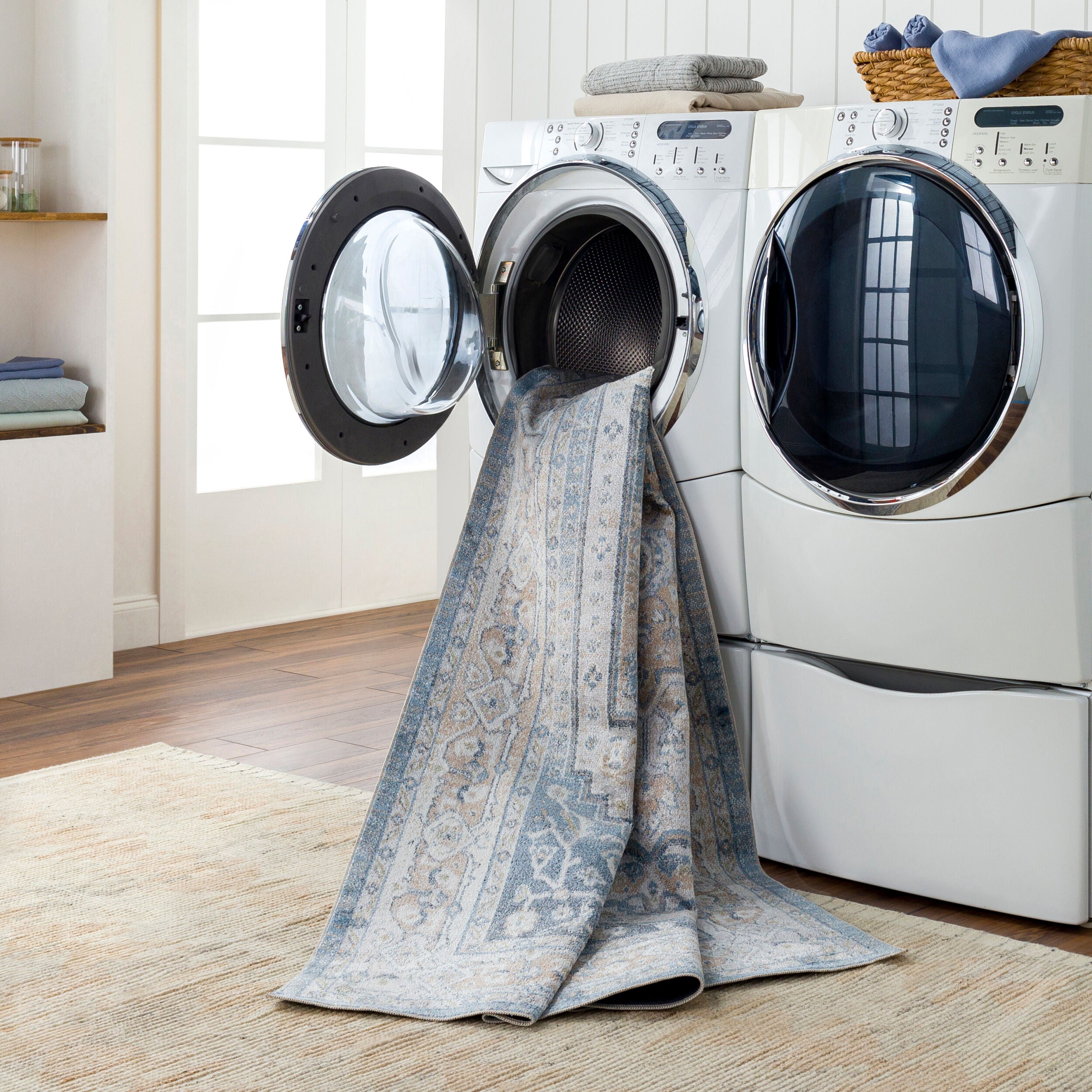Surya Lillian LLL-2323 Oatmeal Machine Washable Area Rug by LIVABLISS